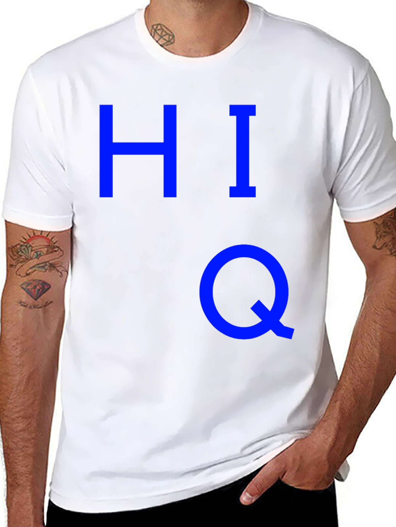 Black HIQ Graphic T-Shirt - Bold Blue Design view 8