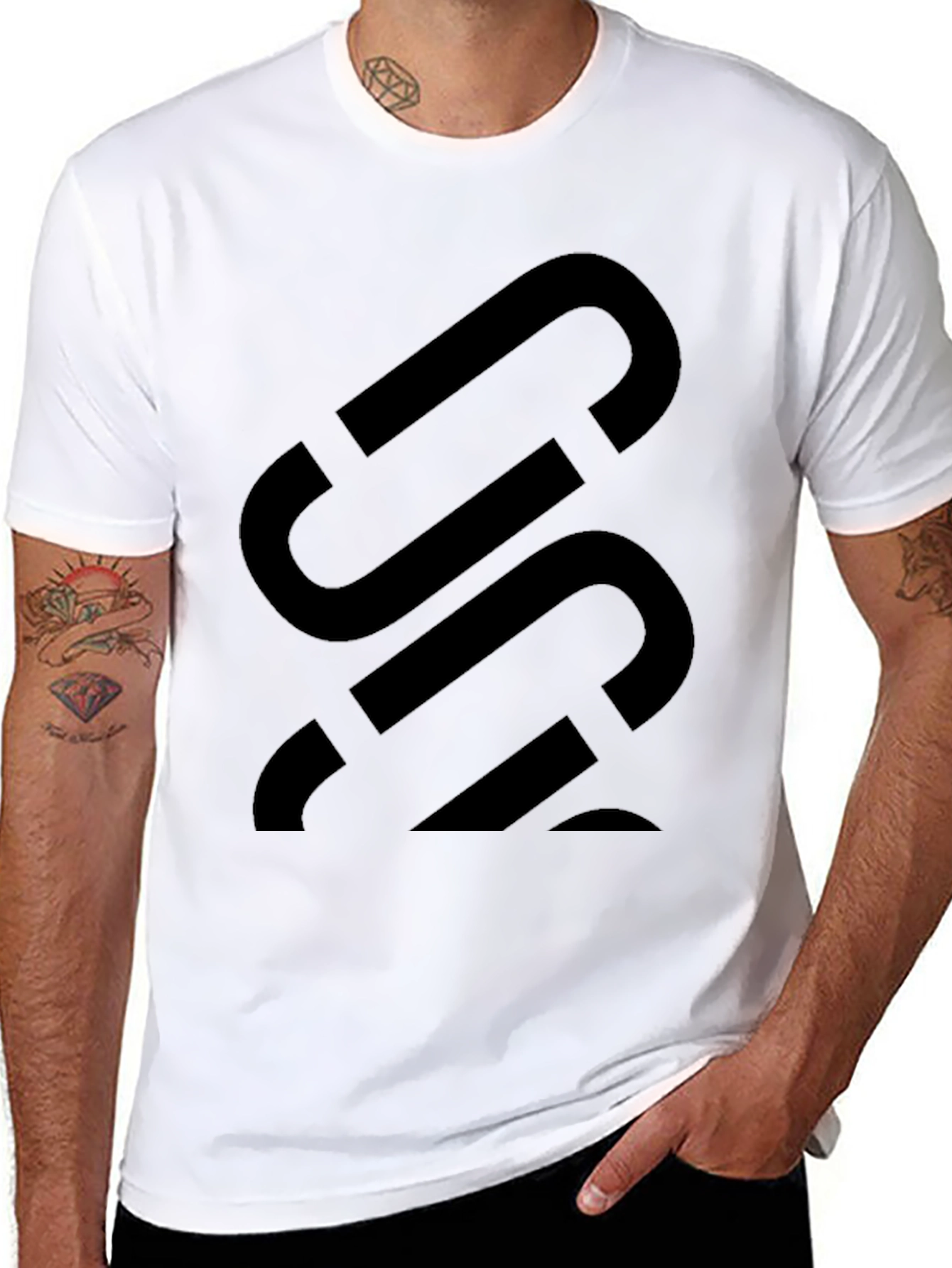 Black Modern Black Graphic Tee - Bold Statement Shirt view 8