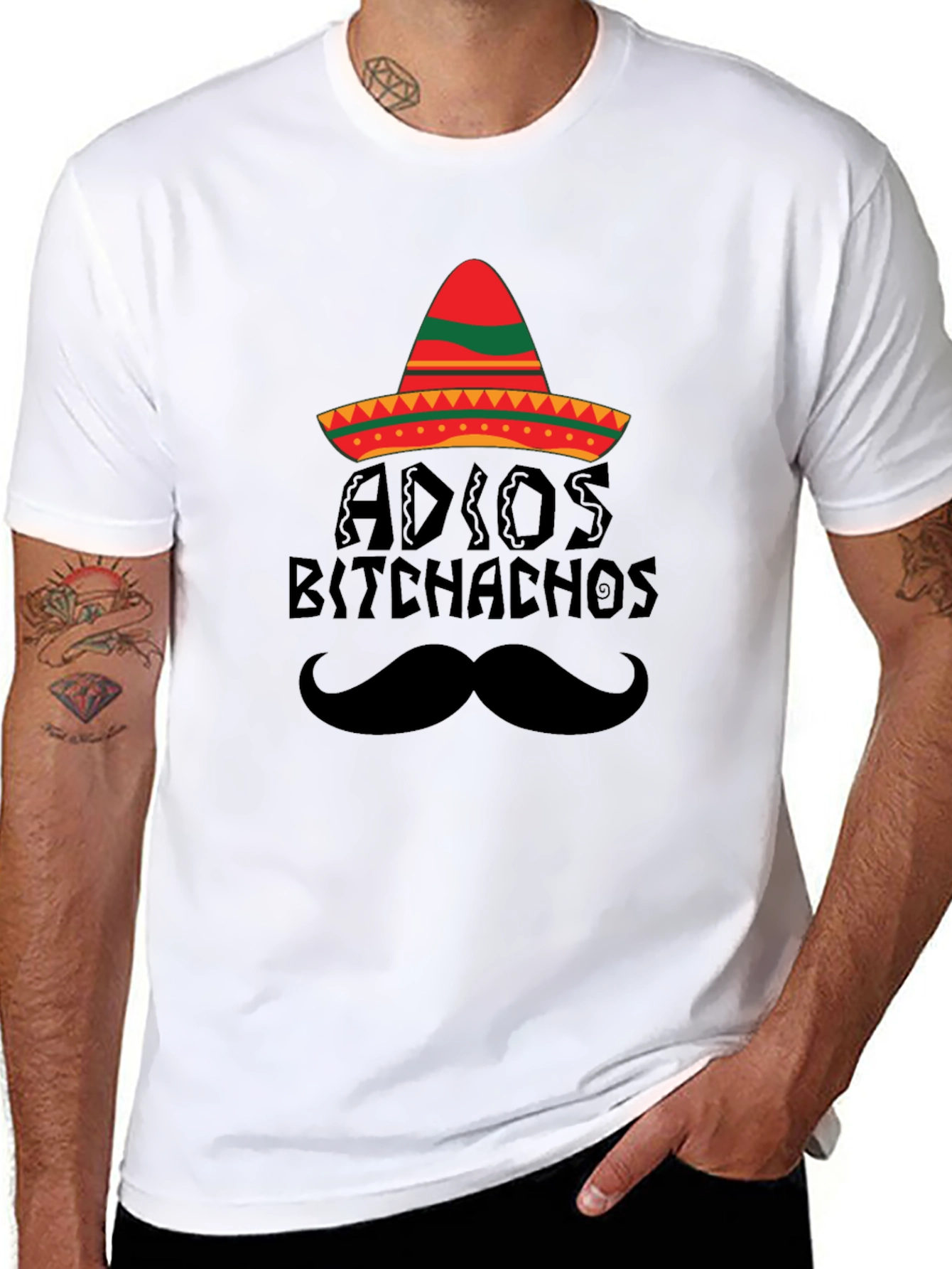 Black Adios Bitchachos Graphic Tee view 8