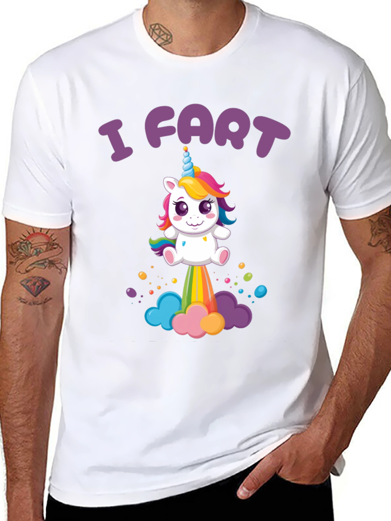 Black I Fart Unicorn Graphic Tee view 8