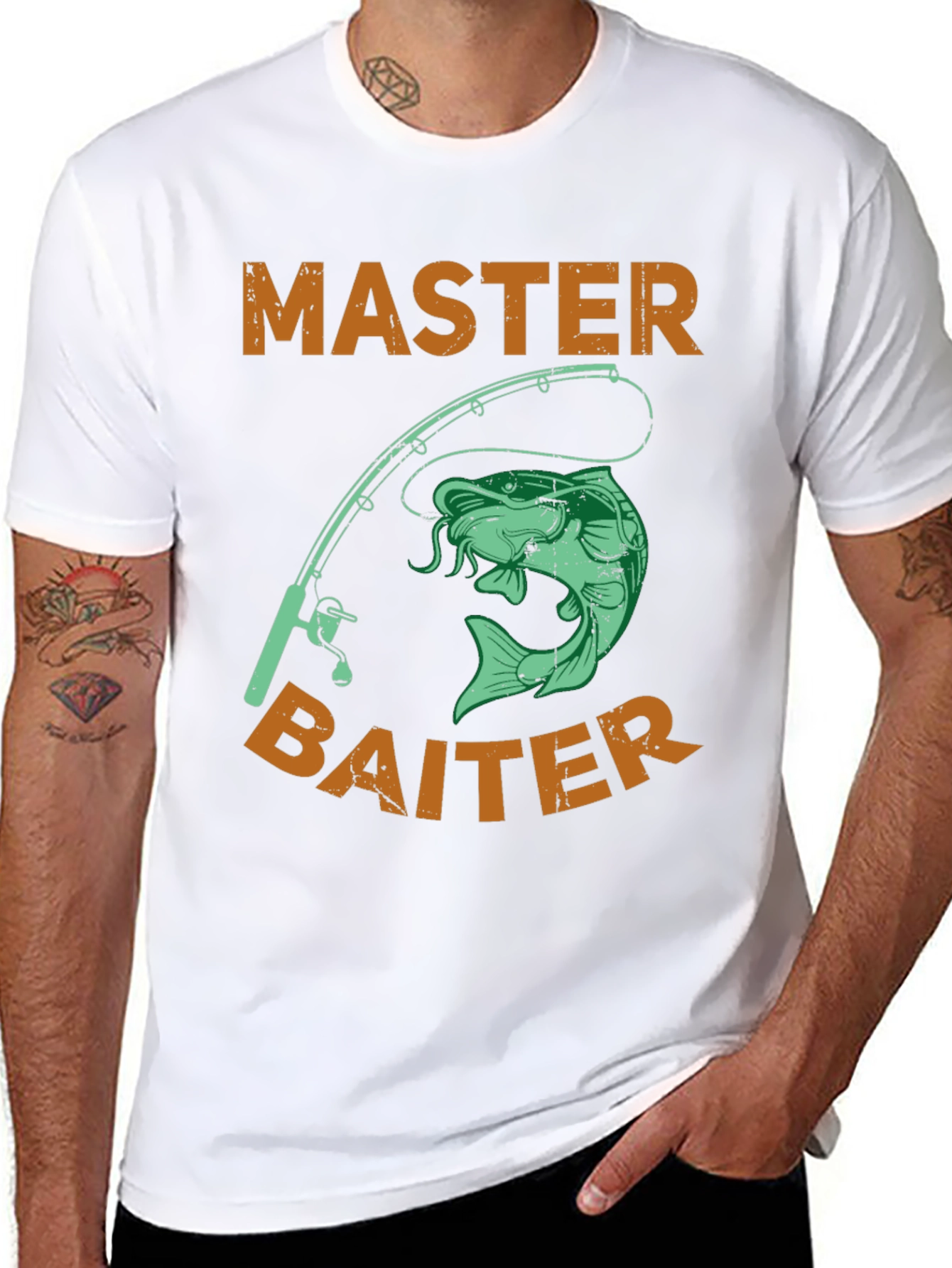 Black Master Baiter Fishing T-Shirt - Novelty Humor Tee view 8