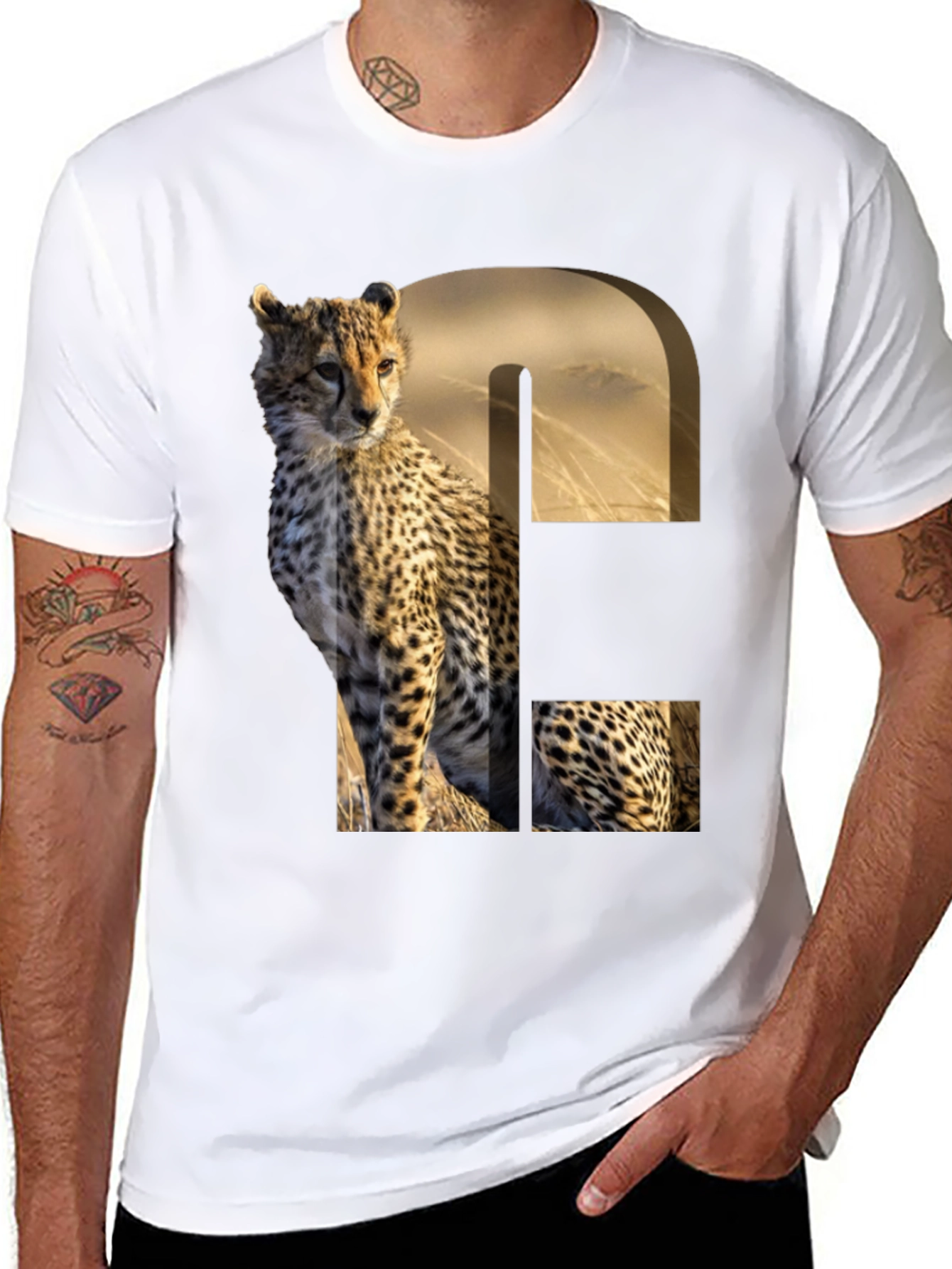 Black Cheetah Print Graphic Tee - Unique Animal Design view 8