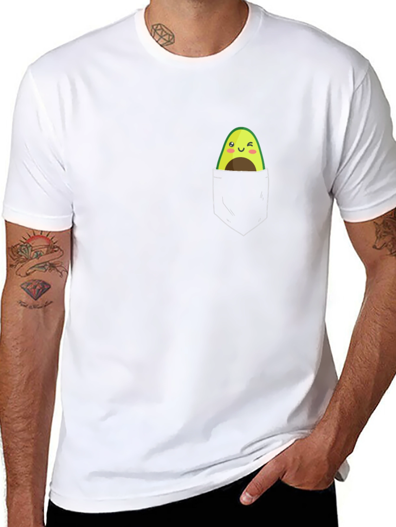 Black Avocado Pocket Tee - Cute & Fun Graphic T-Shirt view 8