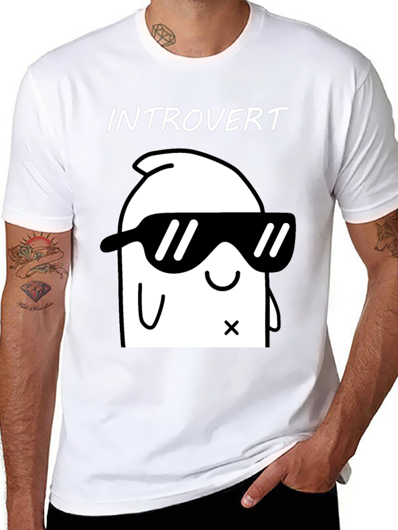 Black Introvert Graphic T-Shirt - Cool & Comfy Black Tee view 8