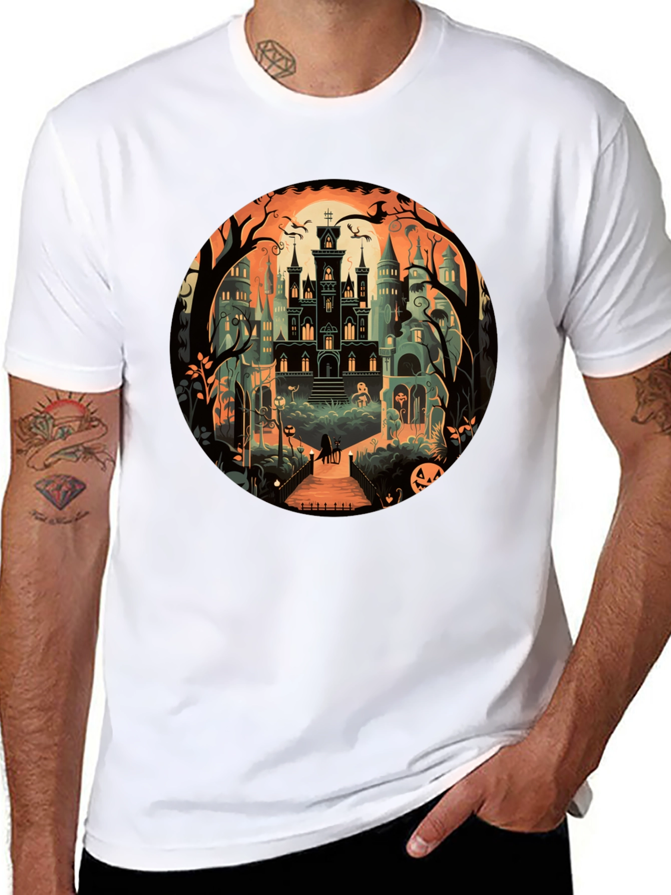 Black Haunted Mansion Graphic T-Shirt view 8