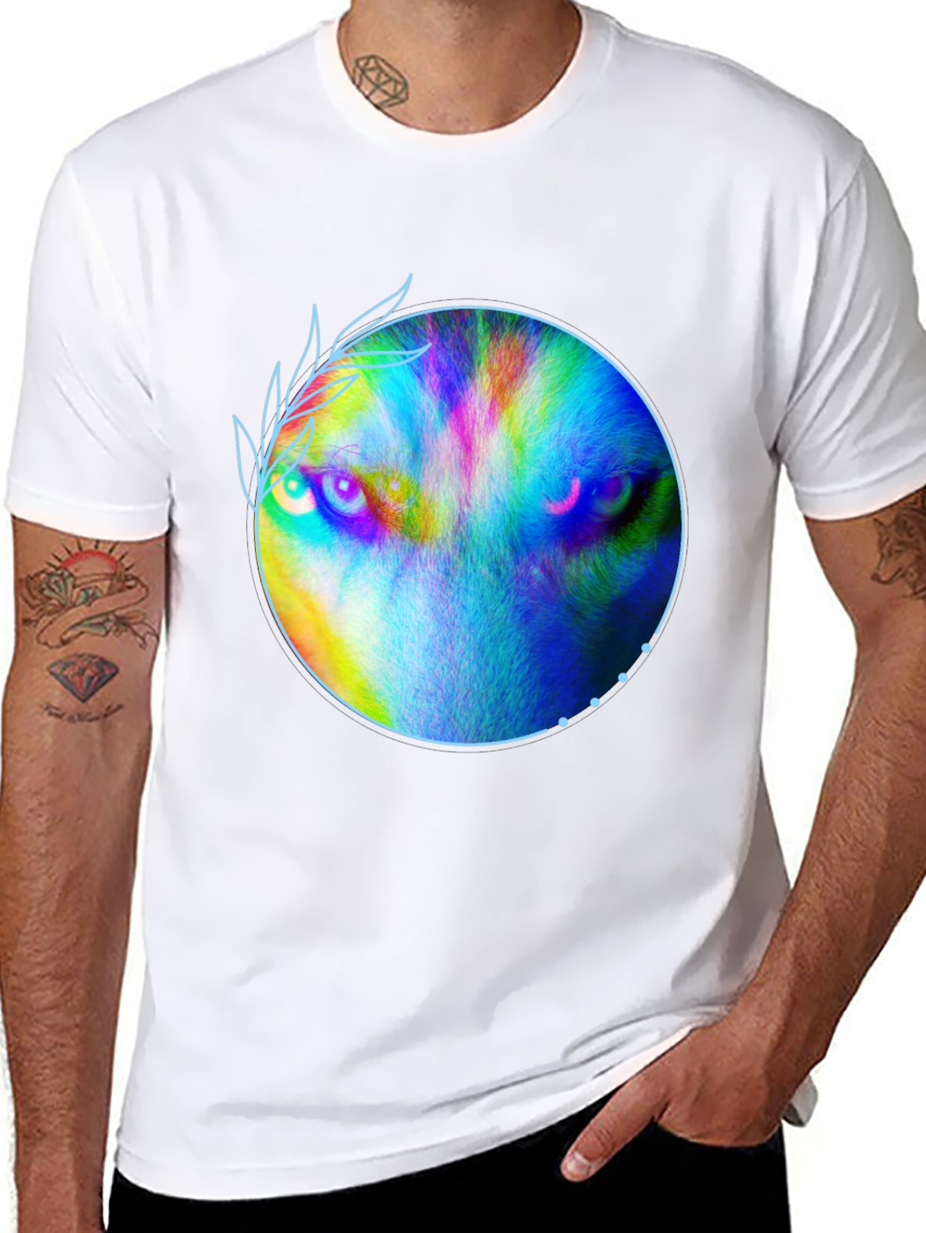 Black Wolf Eyes T-Shirt - Artistic Graphic Tee view 8