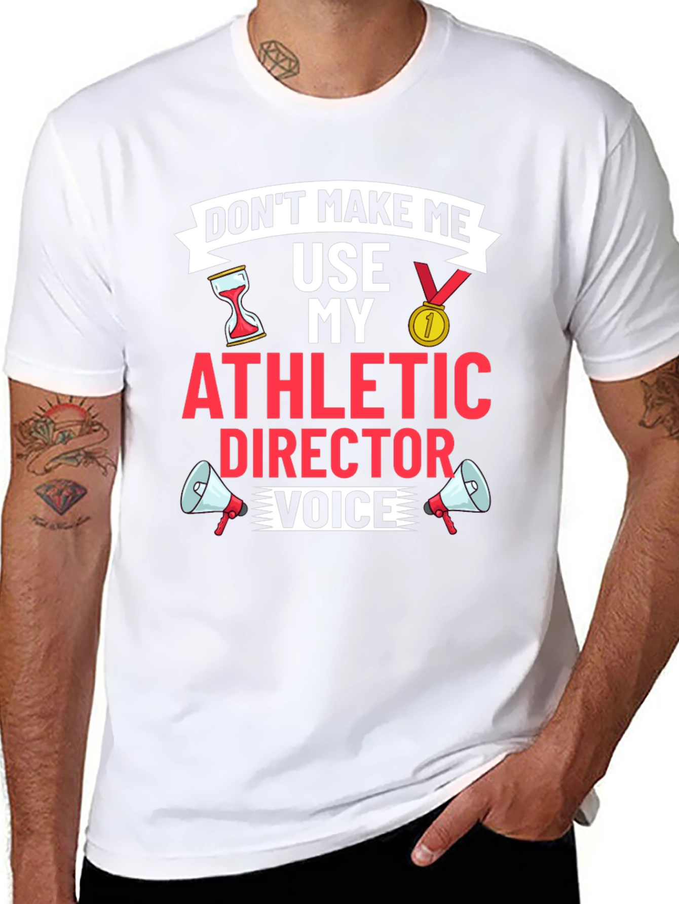 Black Athletic Director Funny Graphic T-Shirt view 8