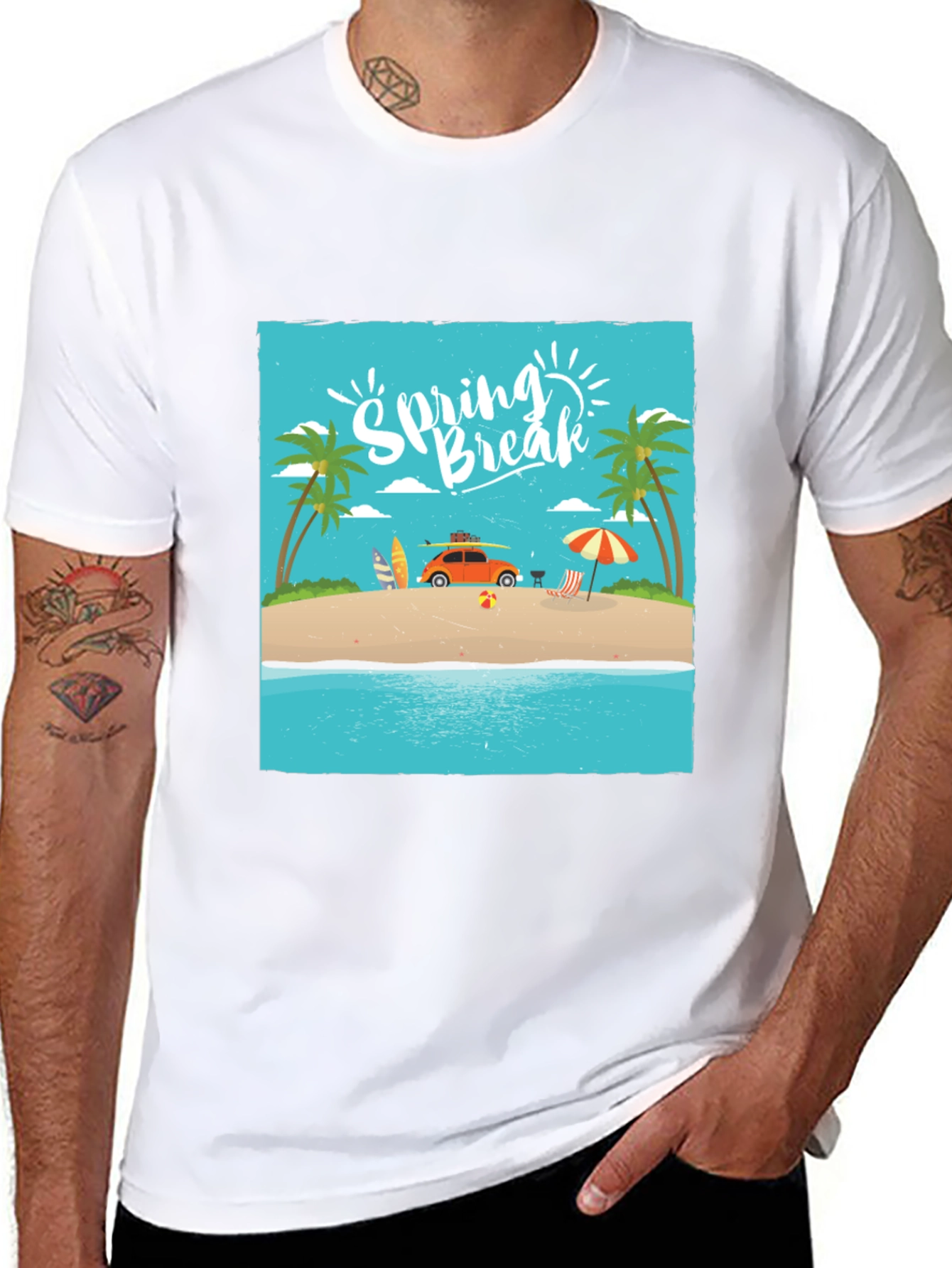 Black Spring Break Beach T-Shirt view 8