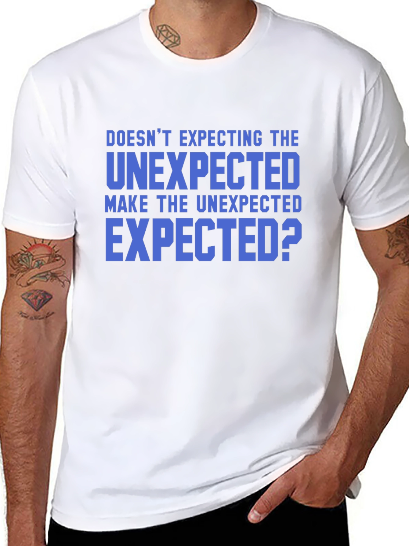 Black Unexpected T-Shirt - Funny Slogan Tee view 8