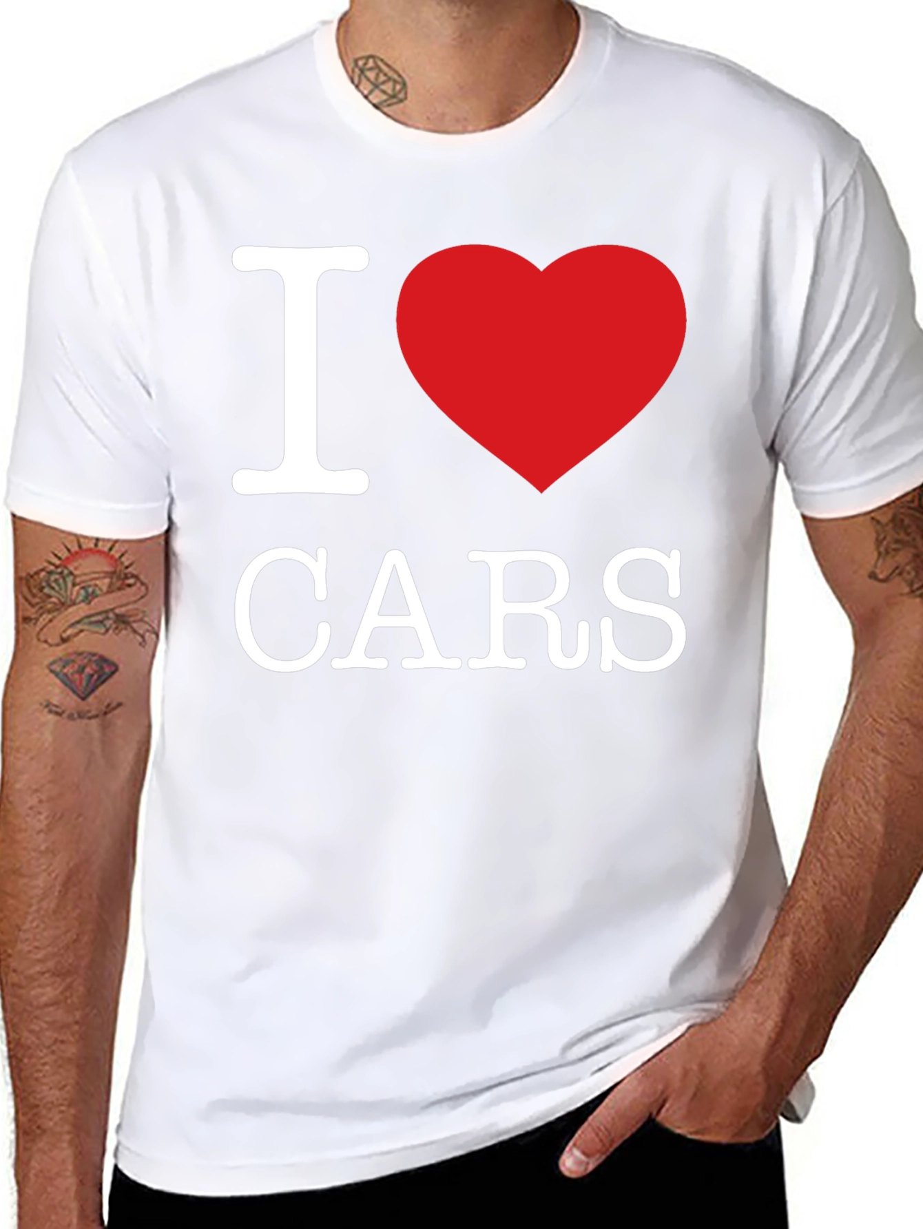 Black I Heart Cars T-Shirt - Black Cotton Blend view 8