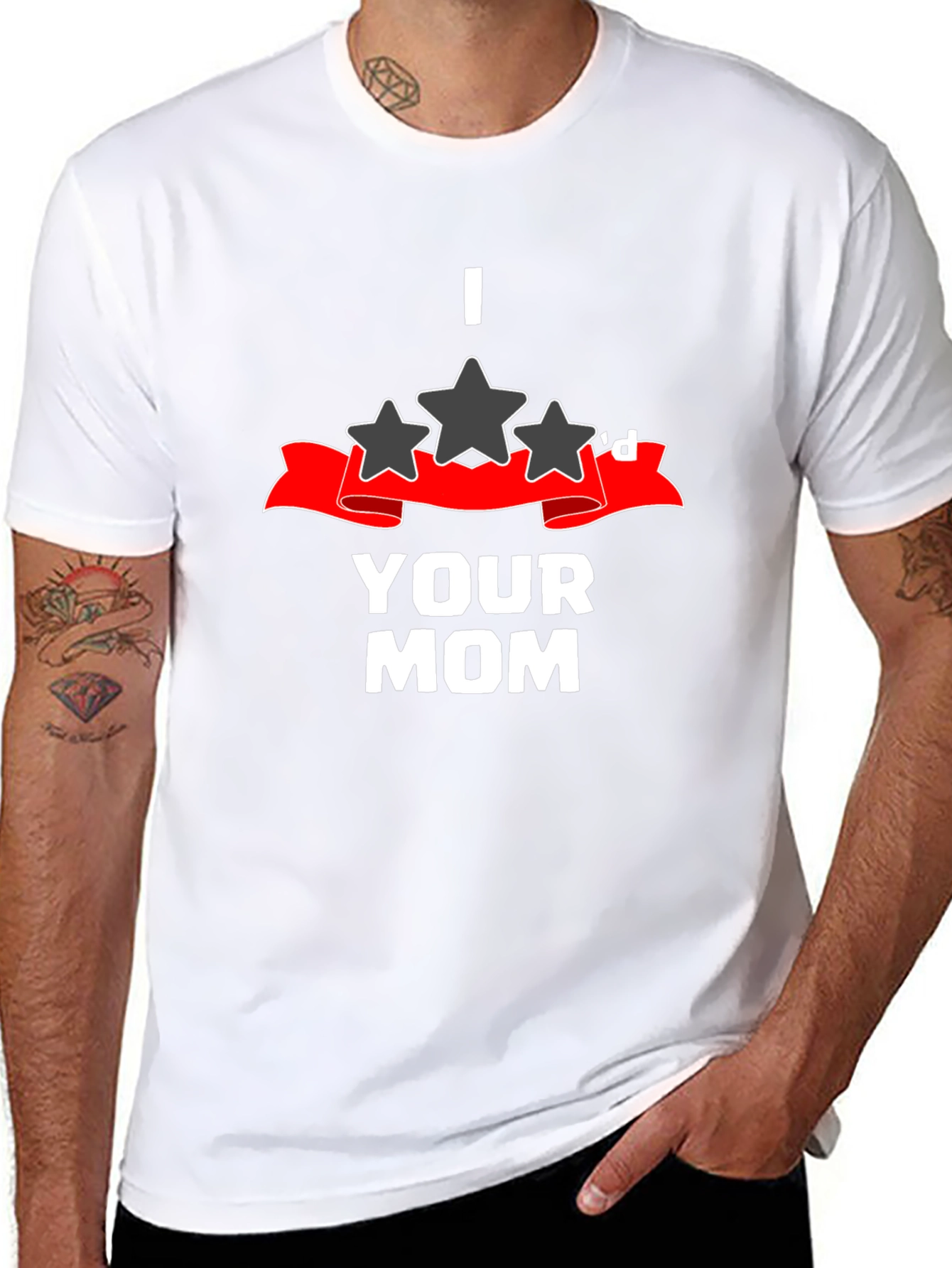 Black I Three-Starred Your Mom Graphic T-Shirt view 8