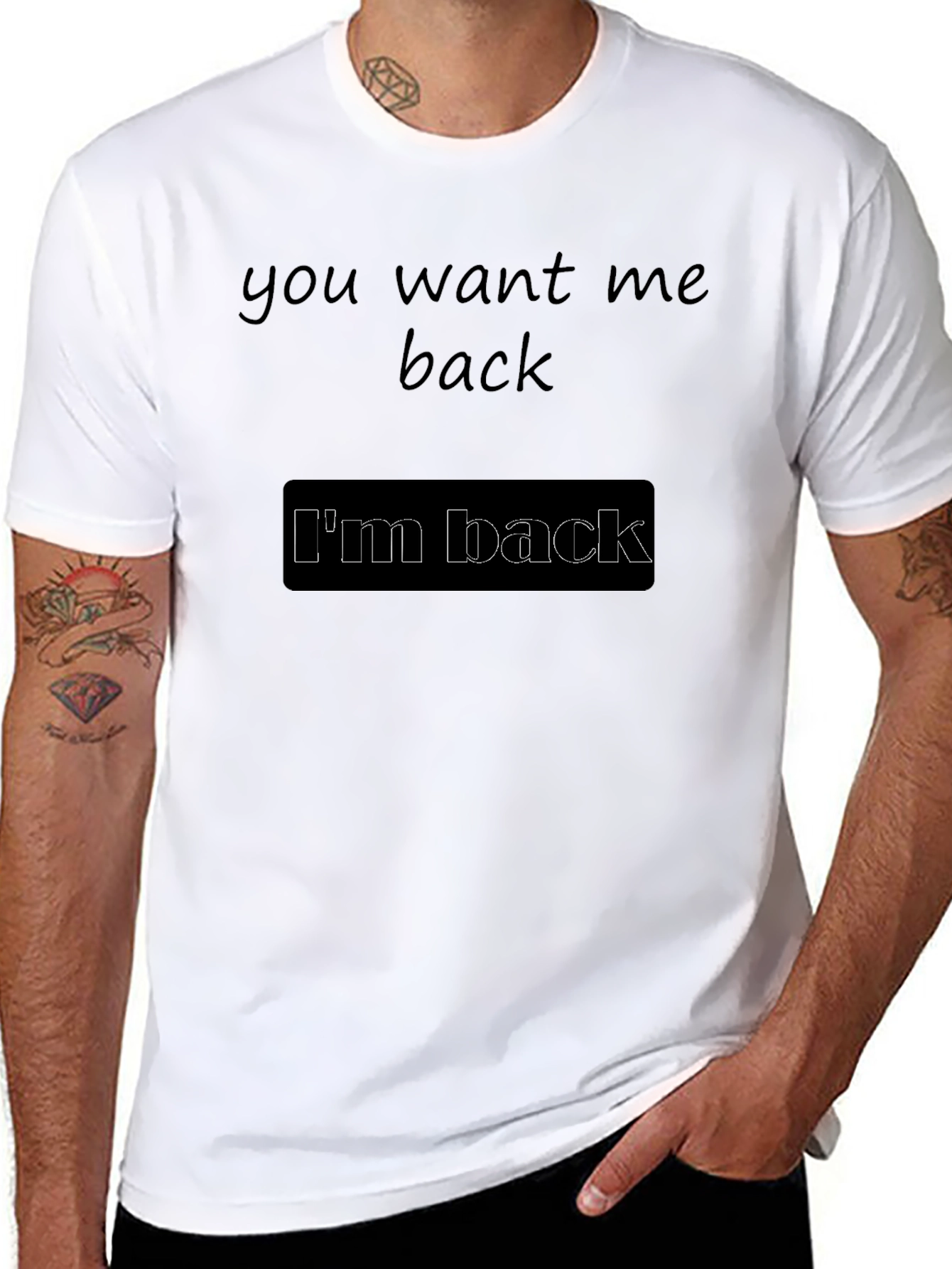 Black I'm Back T-Shirt - Soft Cotton Tee view 8