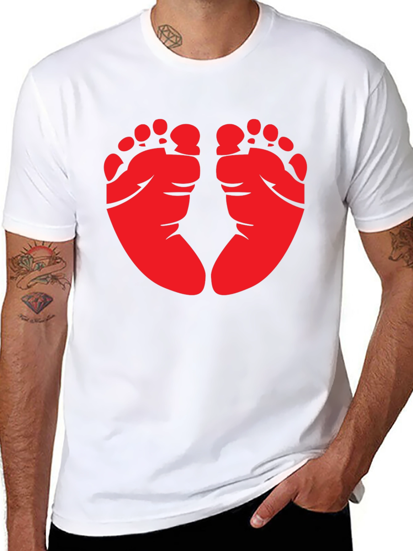 Baby Feet Graphic Tee - Black - 8