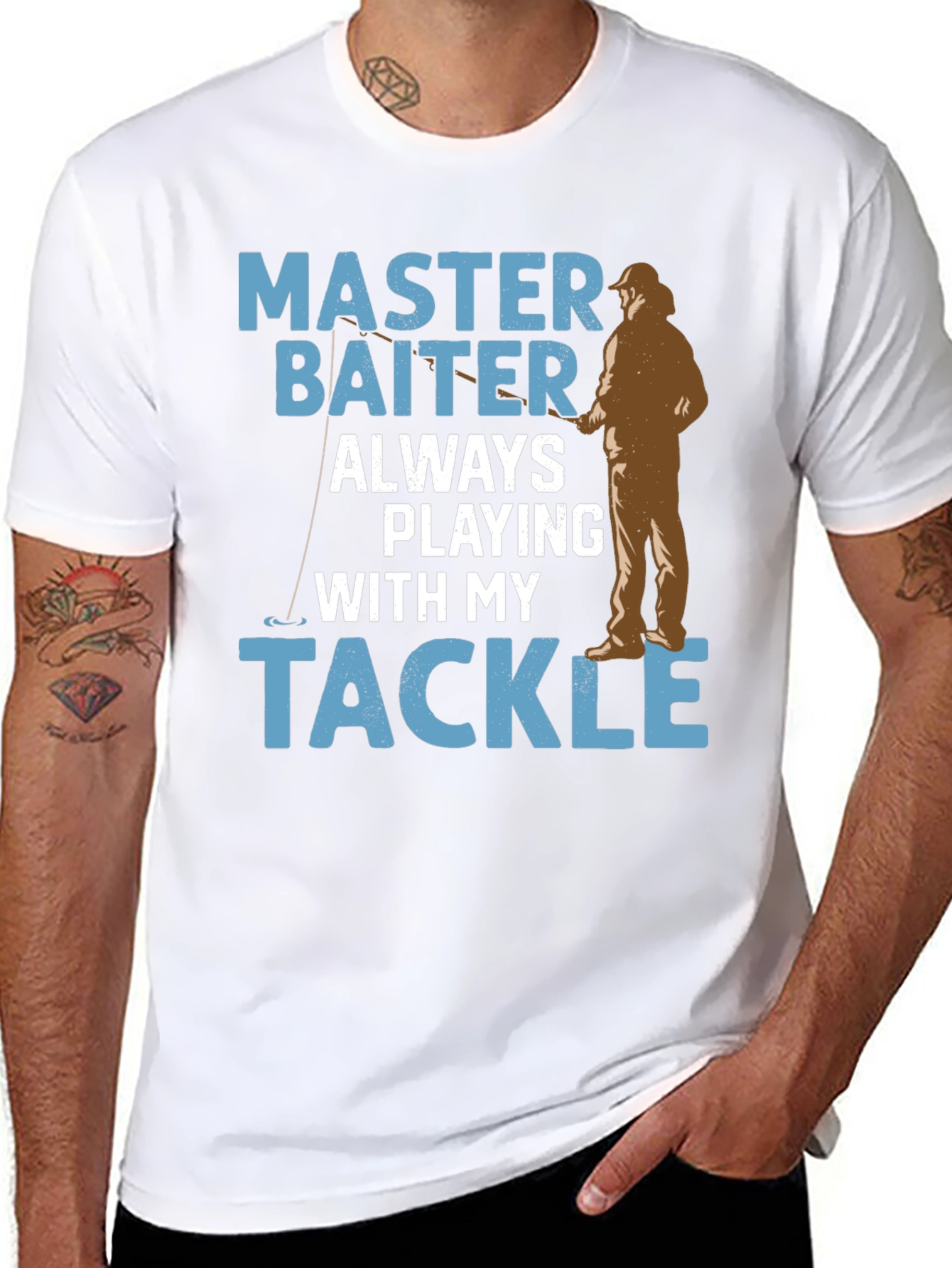 Black Master Baiter Fishing T-Shirt view 8