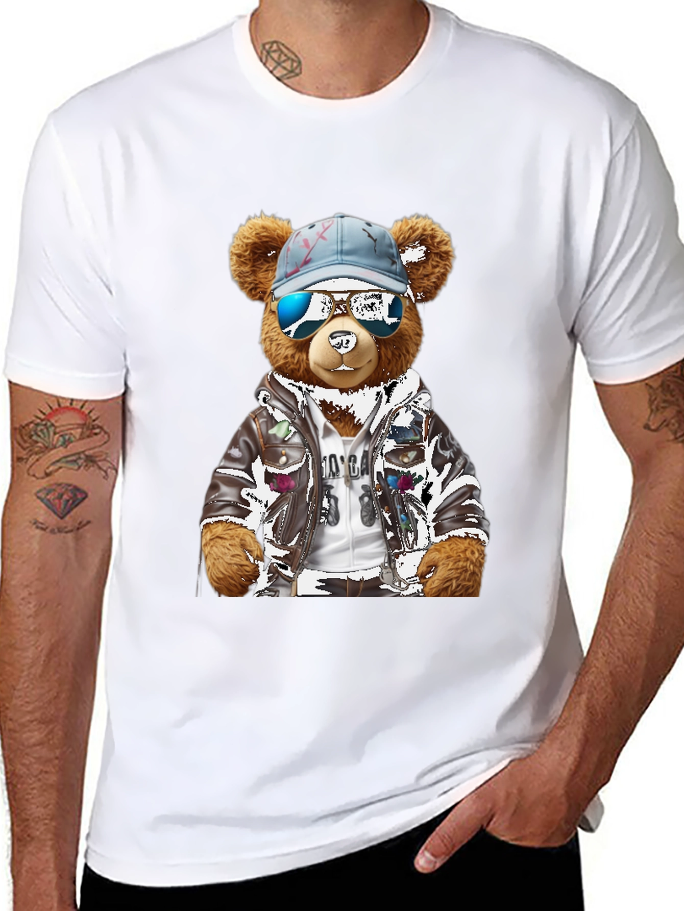 Black Cool Bear Graphic T-Shirt view 8