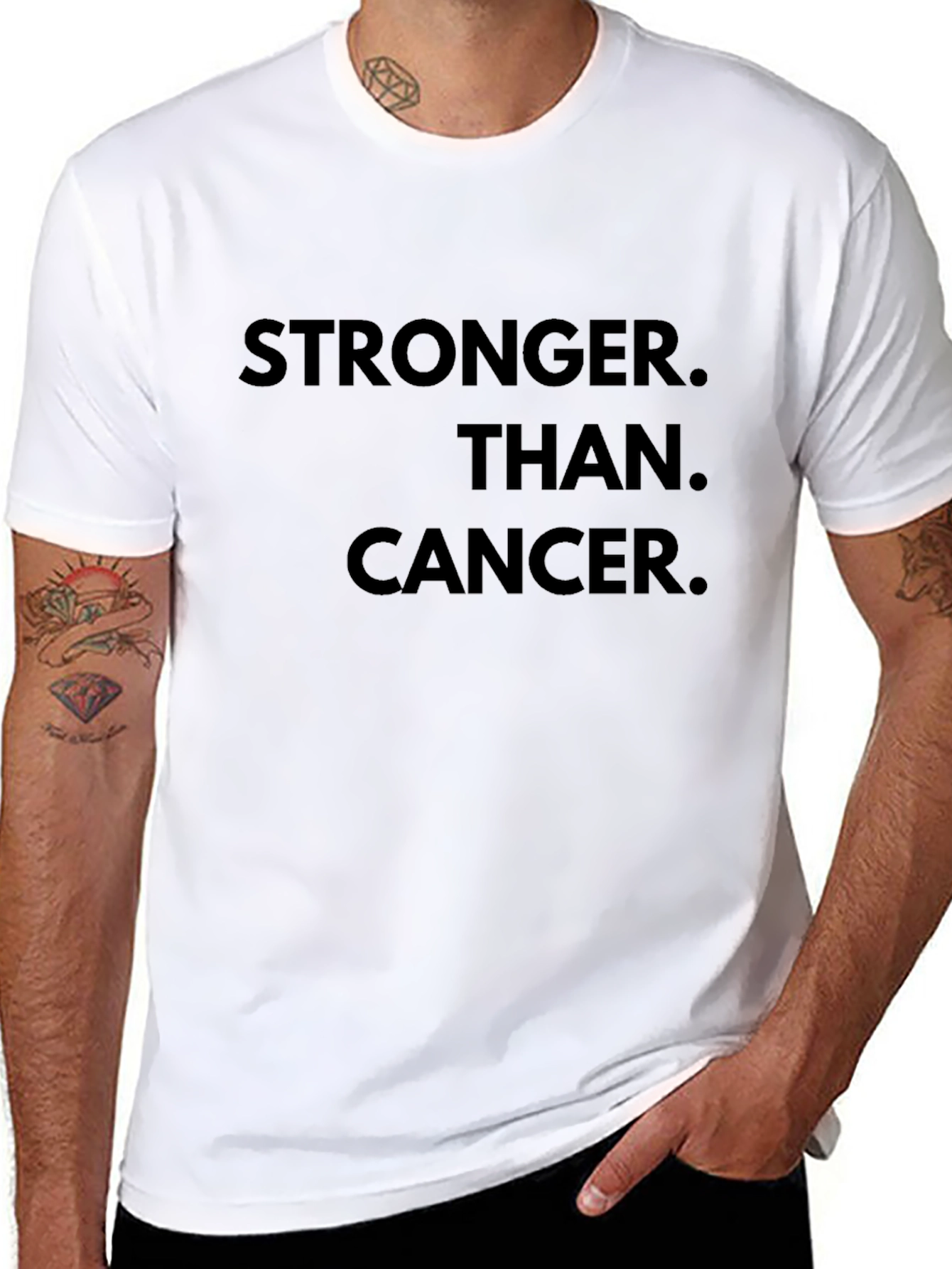 Black Stronger Than Cancer T-Shirt - Inspiring Black Tee view 8