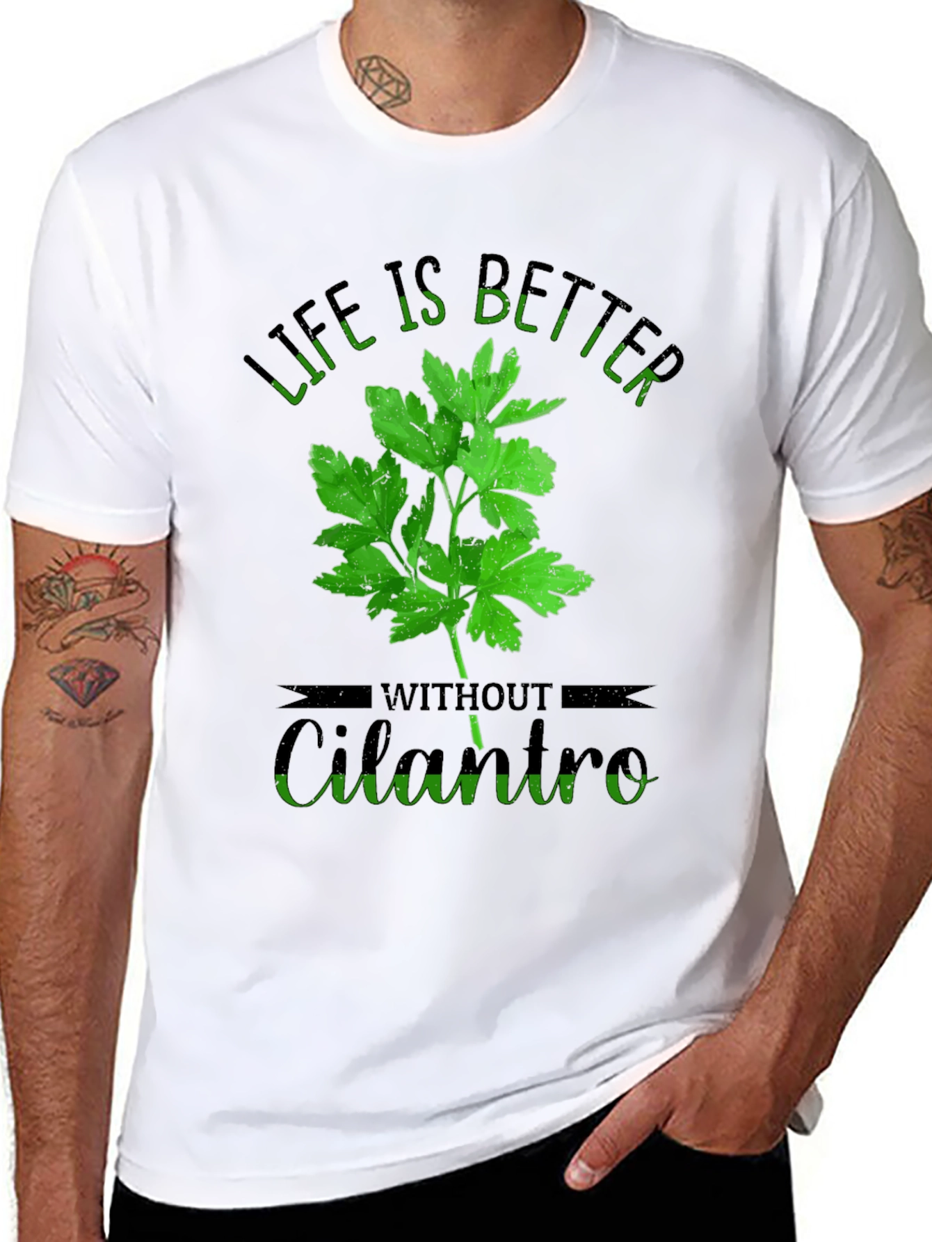Black Life is Better Without Cilantro T-Shirt view 8