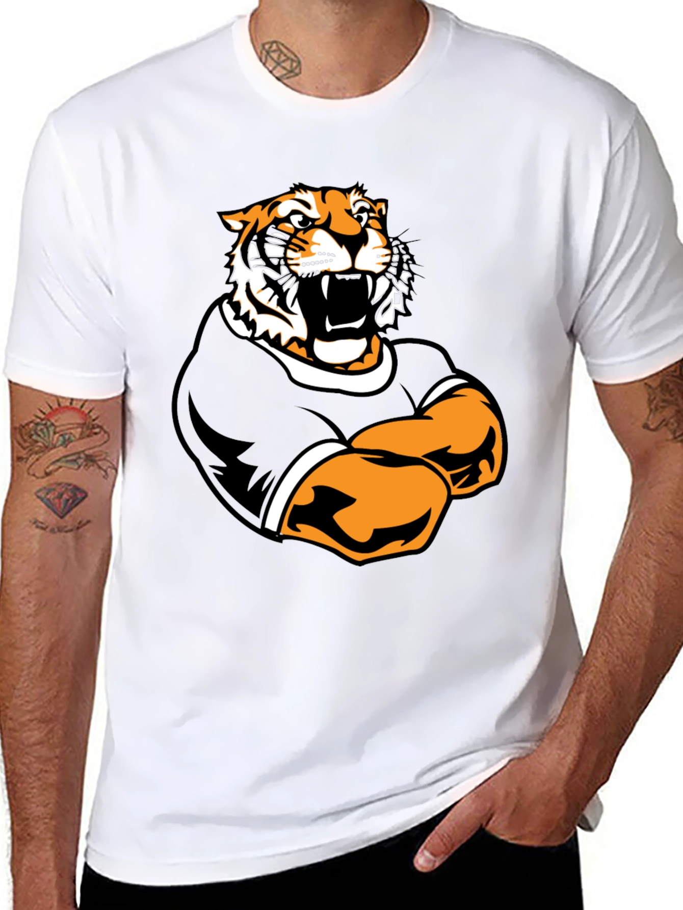 Black Tiger Graphic Black T-Shirt - Bold Animal Tee view 8