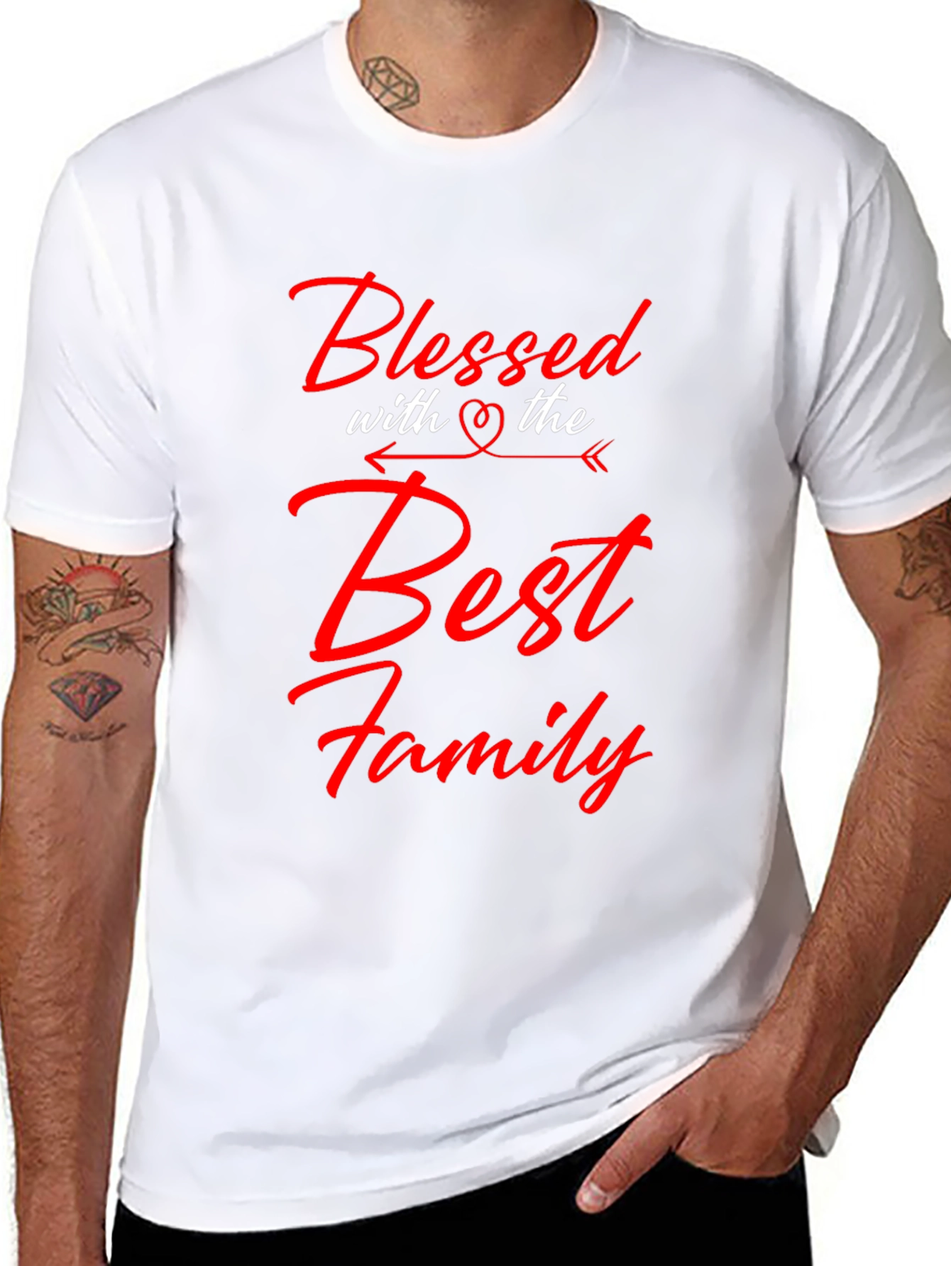 Black Blessed with the Best Family Graphic Tee view 8
