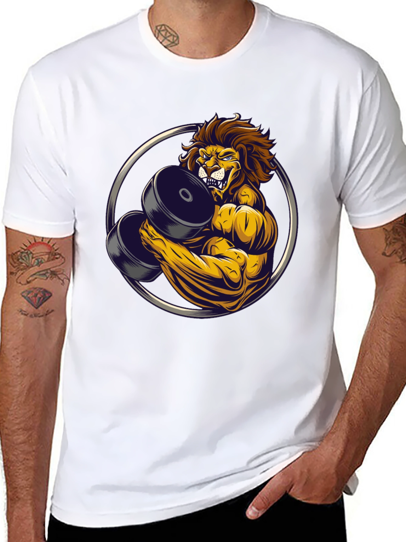Black Lion Gym Beast Graphic Tee - Black view 8
