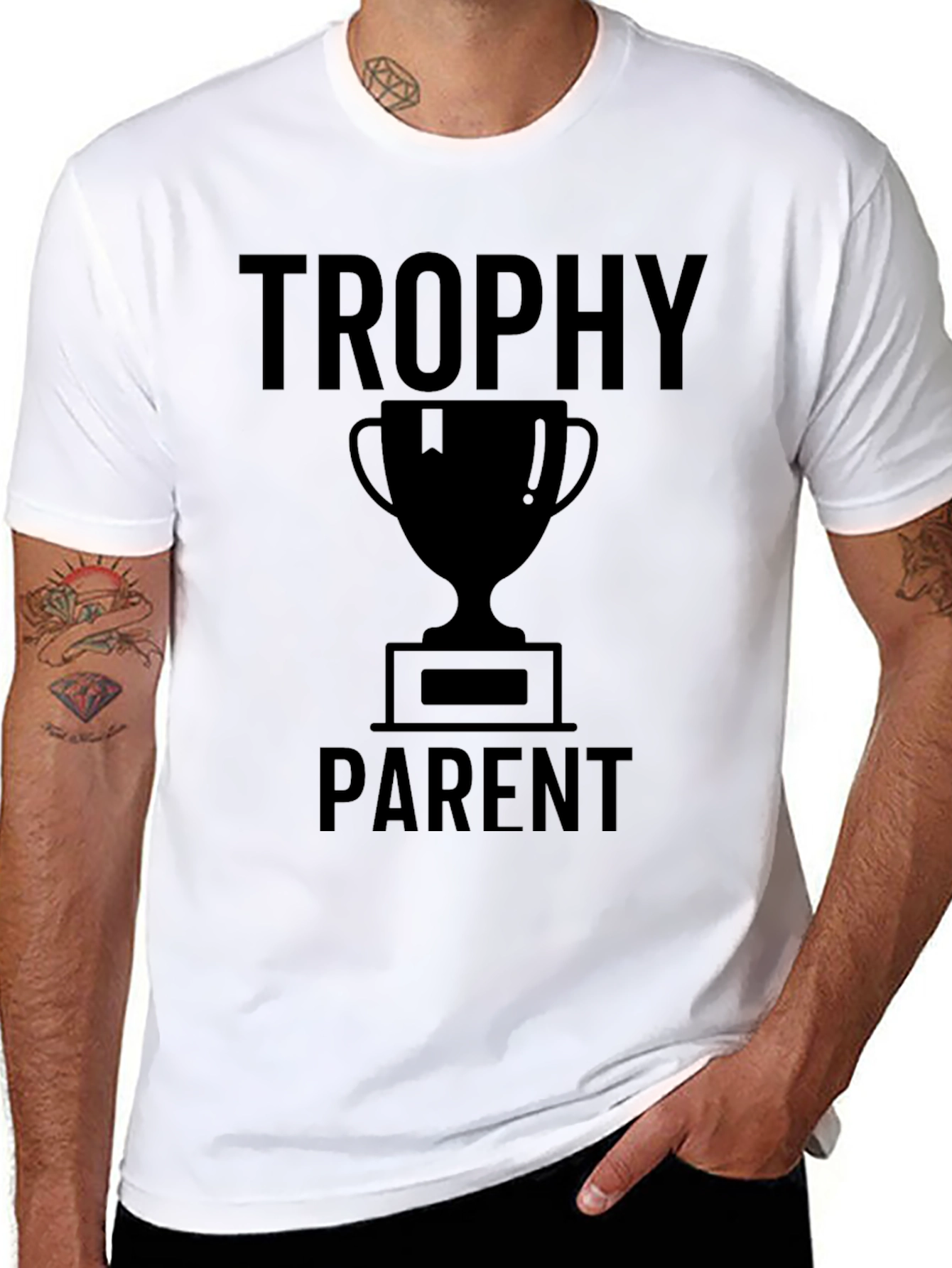 Black Trophy Parent Graphic Tee - Novelty T-Shirt view 8