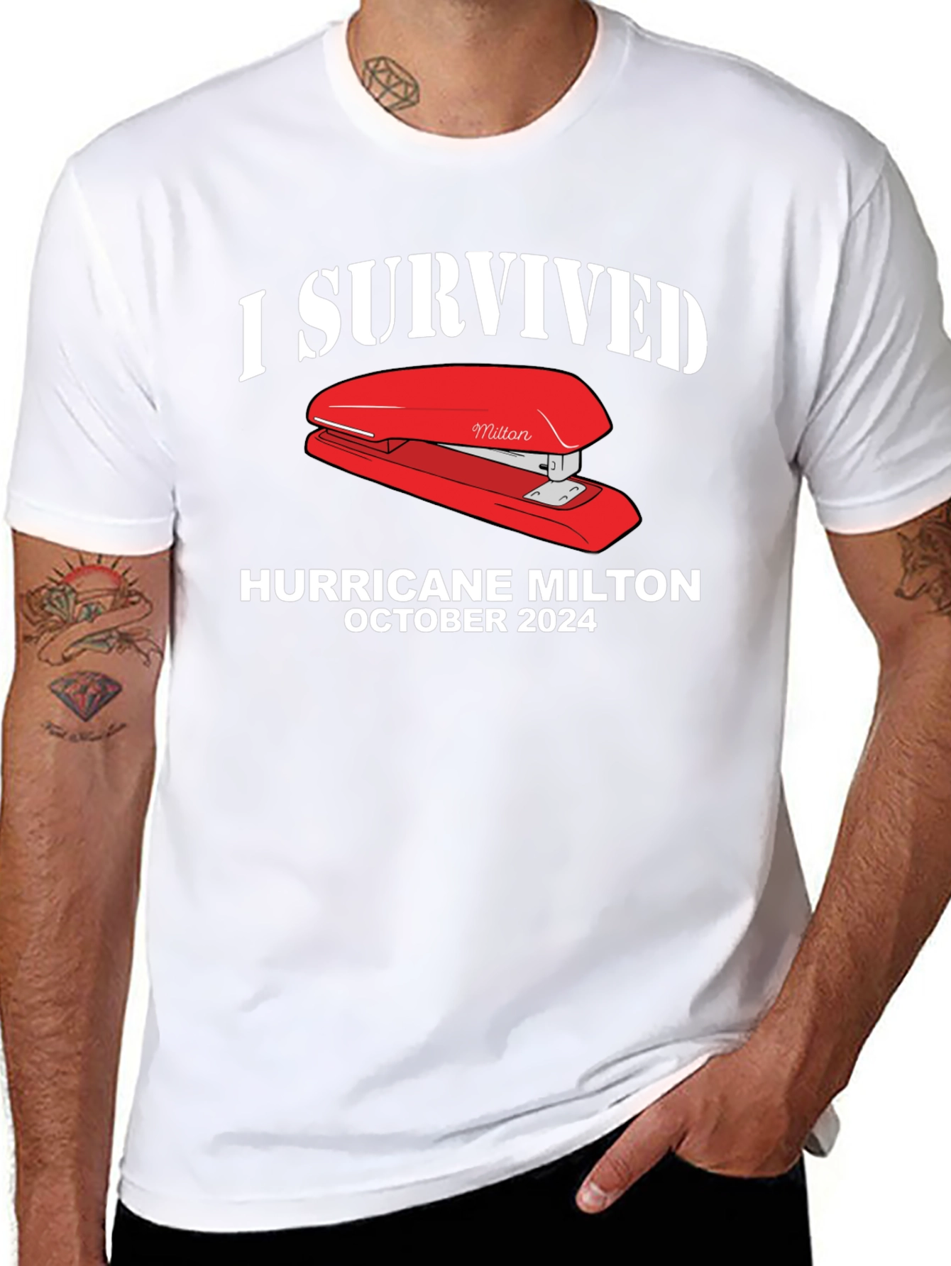 Black I Survived Hurricane Milton October 2024 T-Shirt view 8