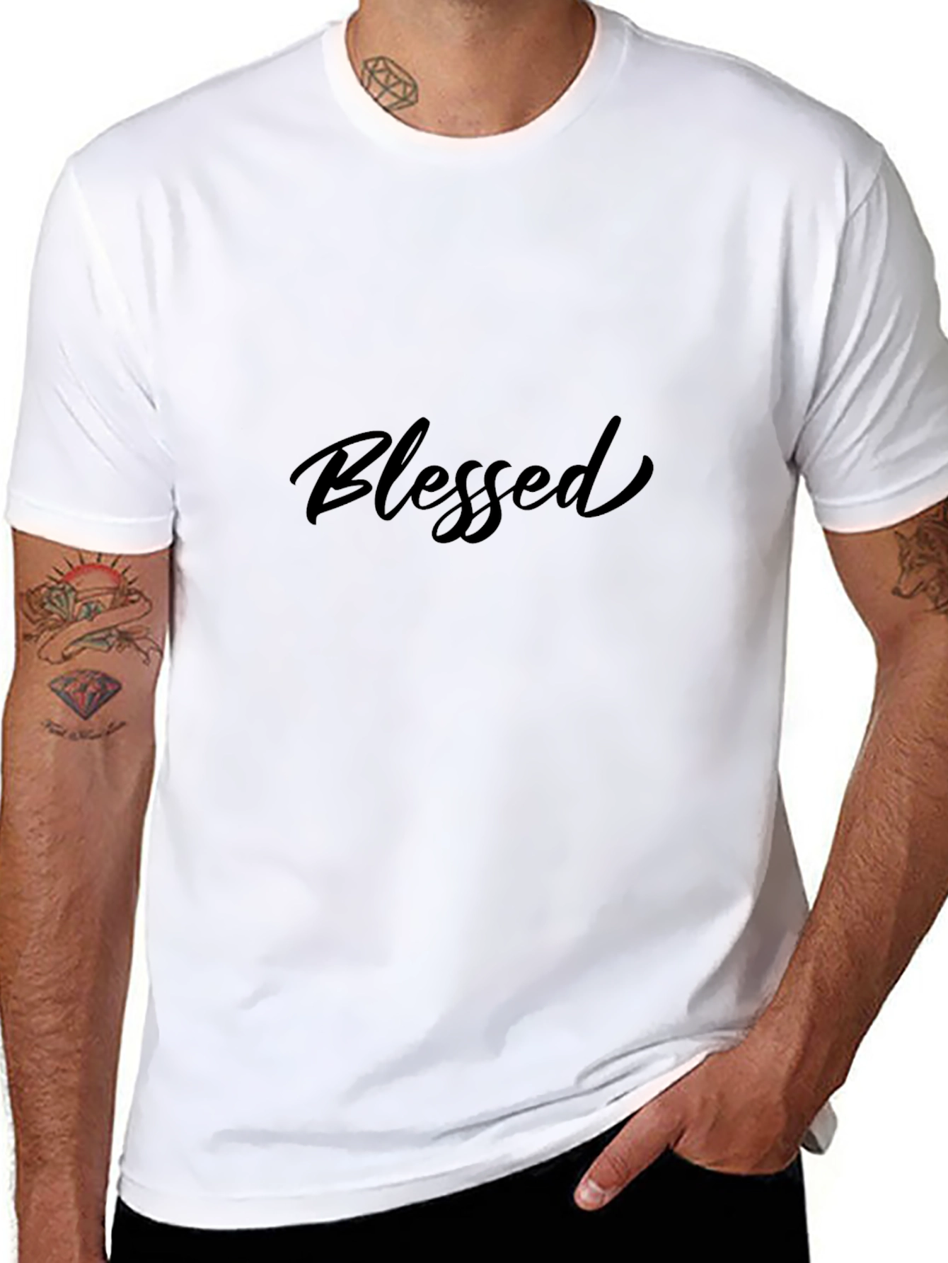 Black Blessed Graphic Tee - Black view 8