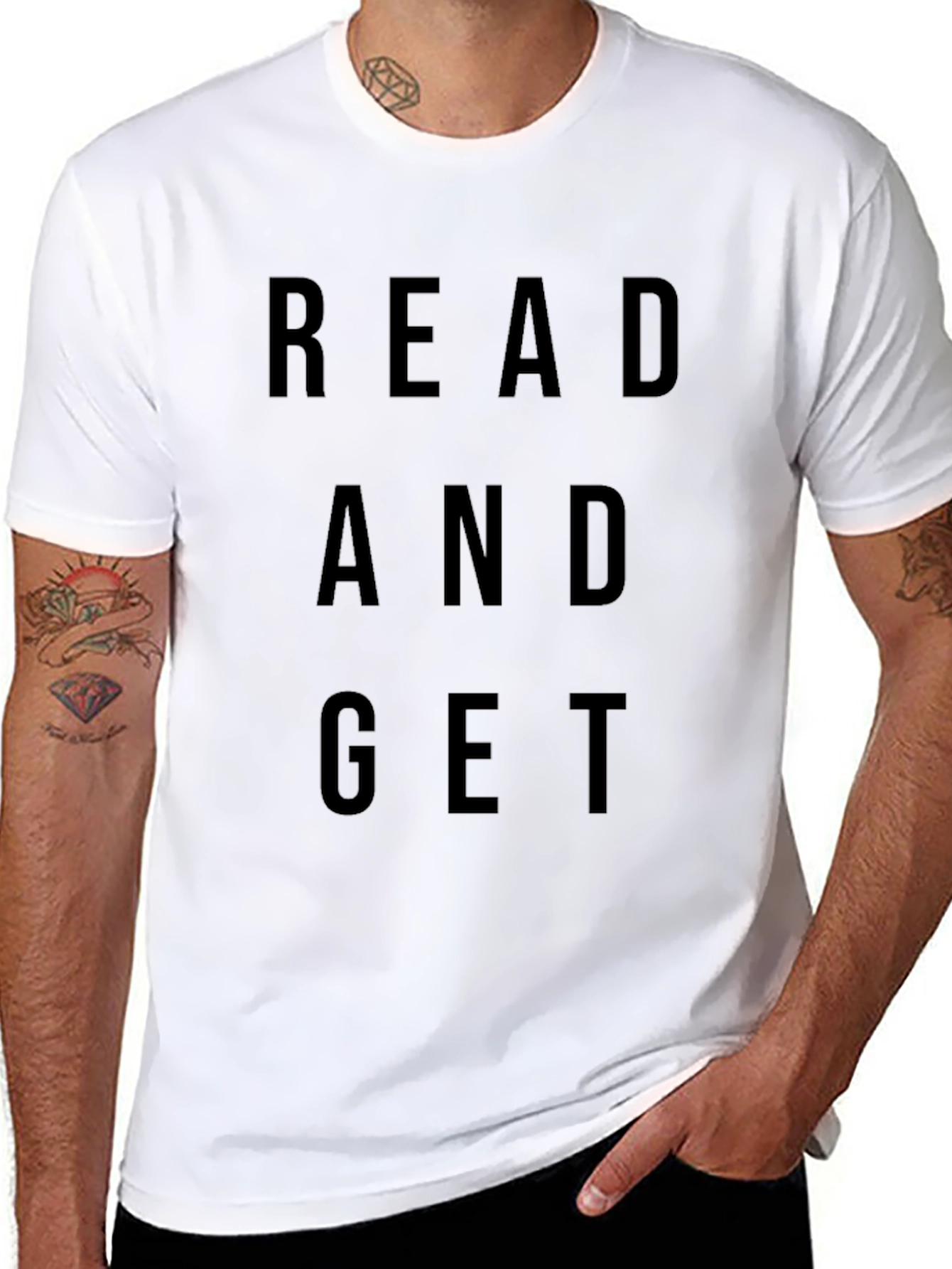 Black Read and Get Black Graphic Tee view 8