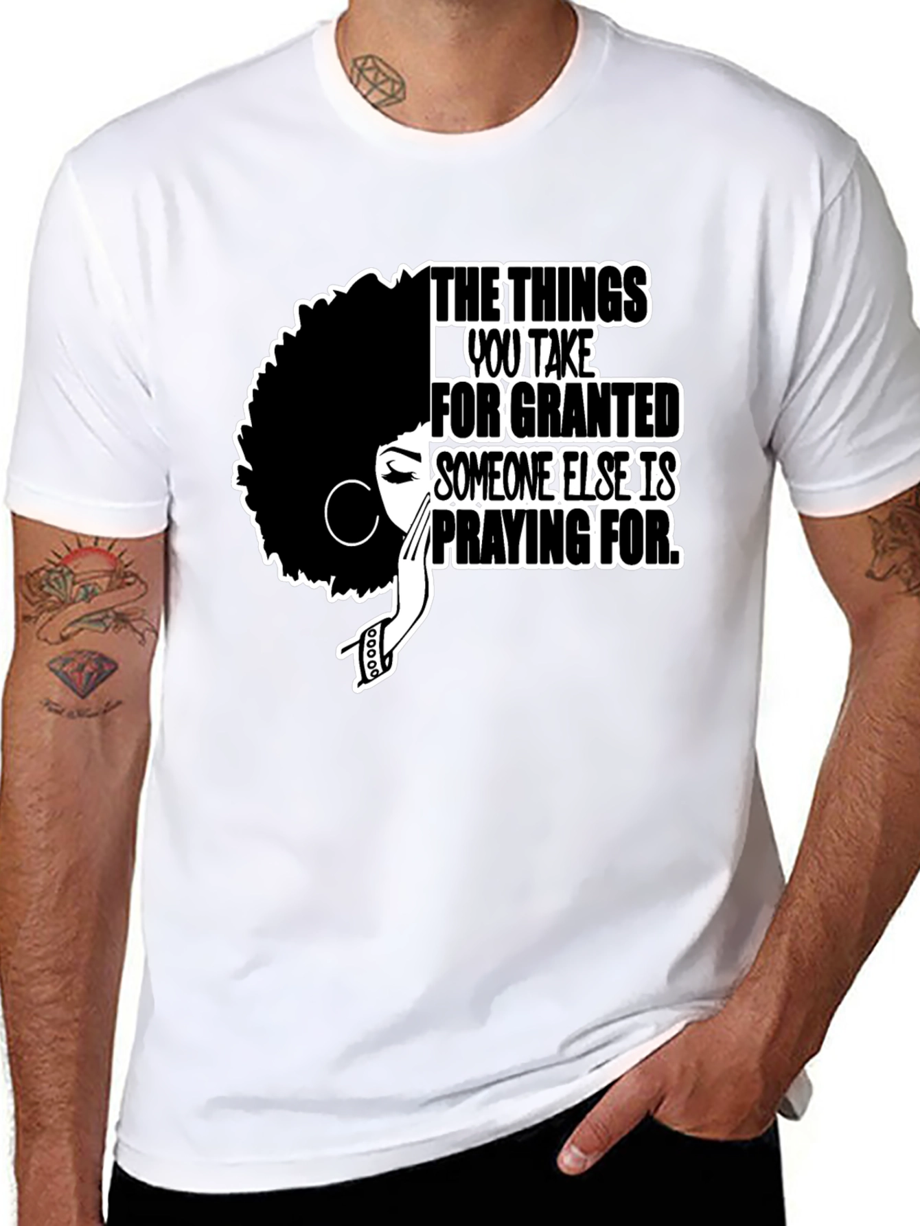 Black Inspirational Afro Woman Graphic T-Shirt view 8