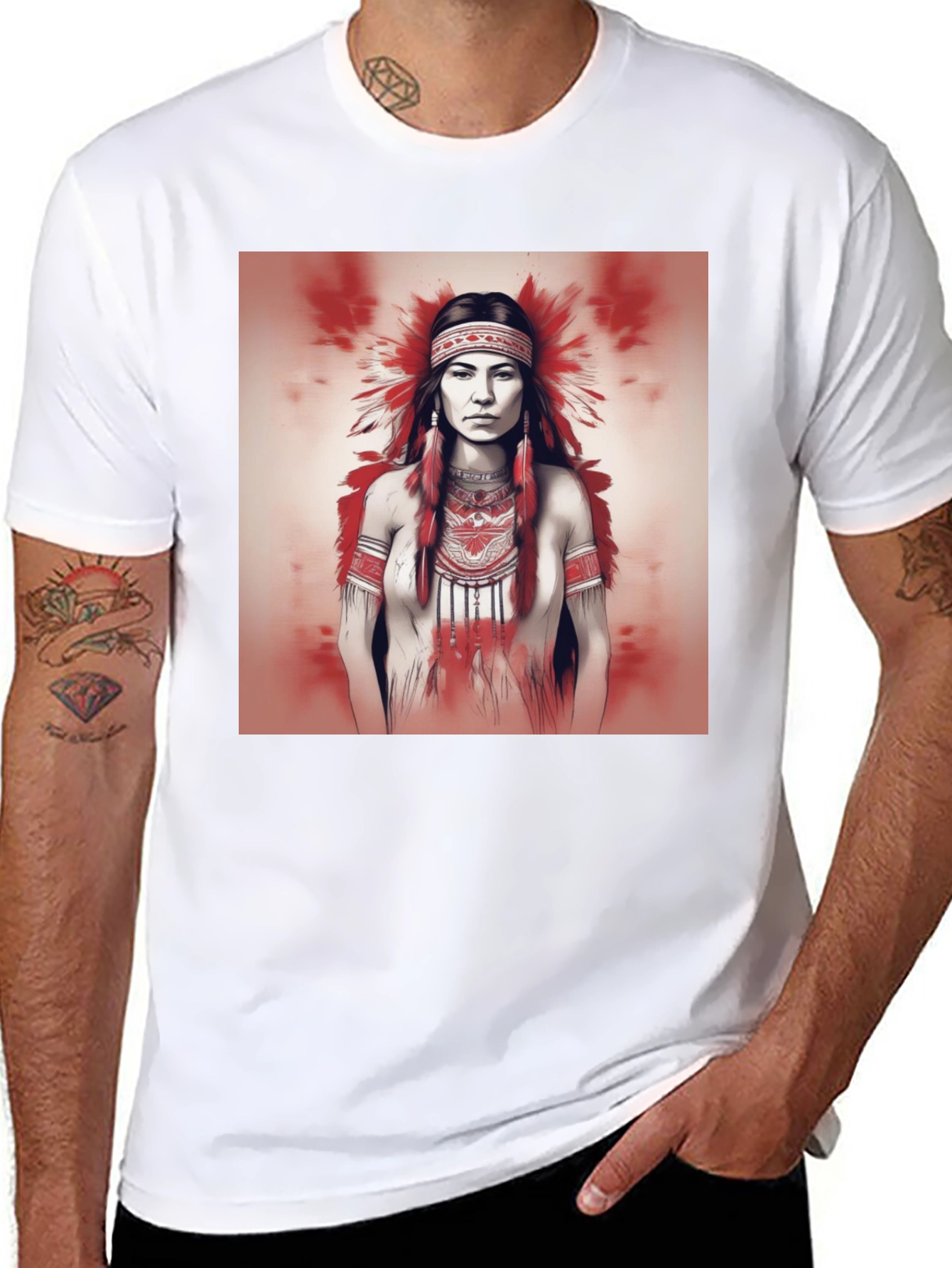 Black Native American Woman Graphic Tee view 8