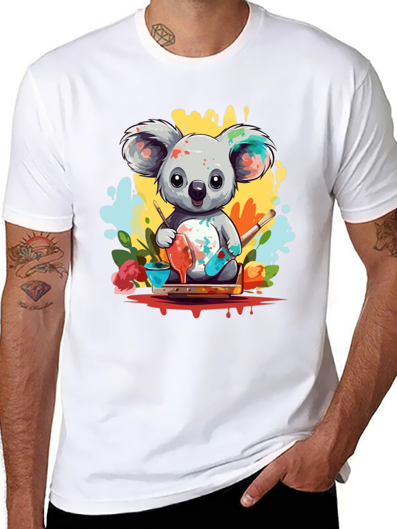 Koala Artist Graphic Tee - Cute & Colorful - 8