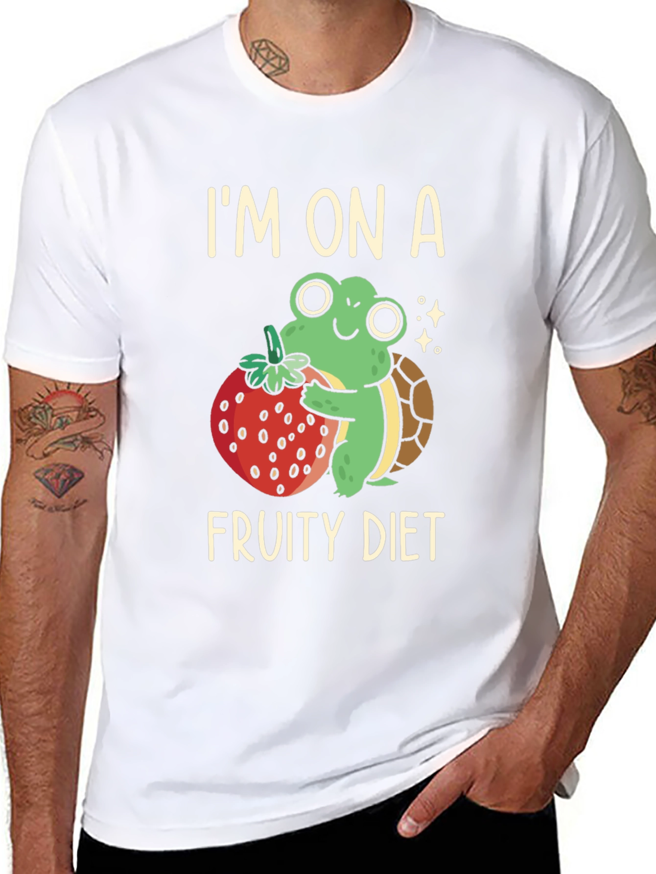 Black Fruity Diet Turtle Graphic Tee view 8