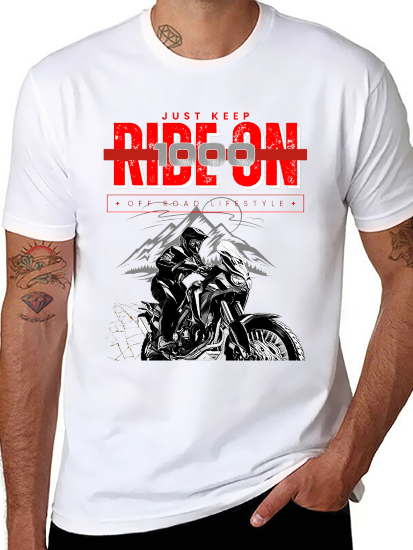Black Ride On T-Shirt - Adventure Motorcycle Graphic Tee view 8