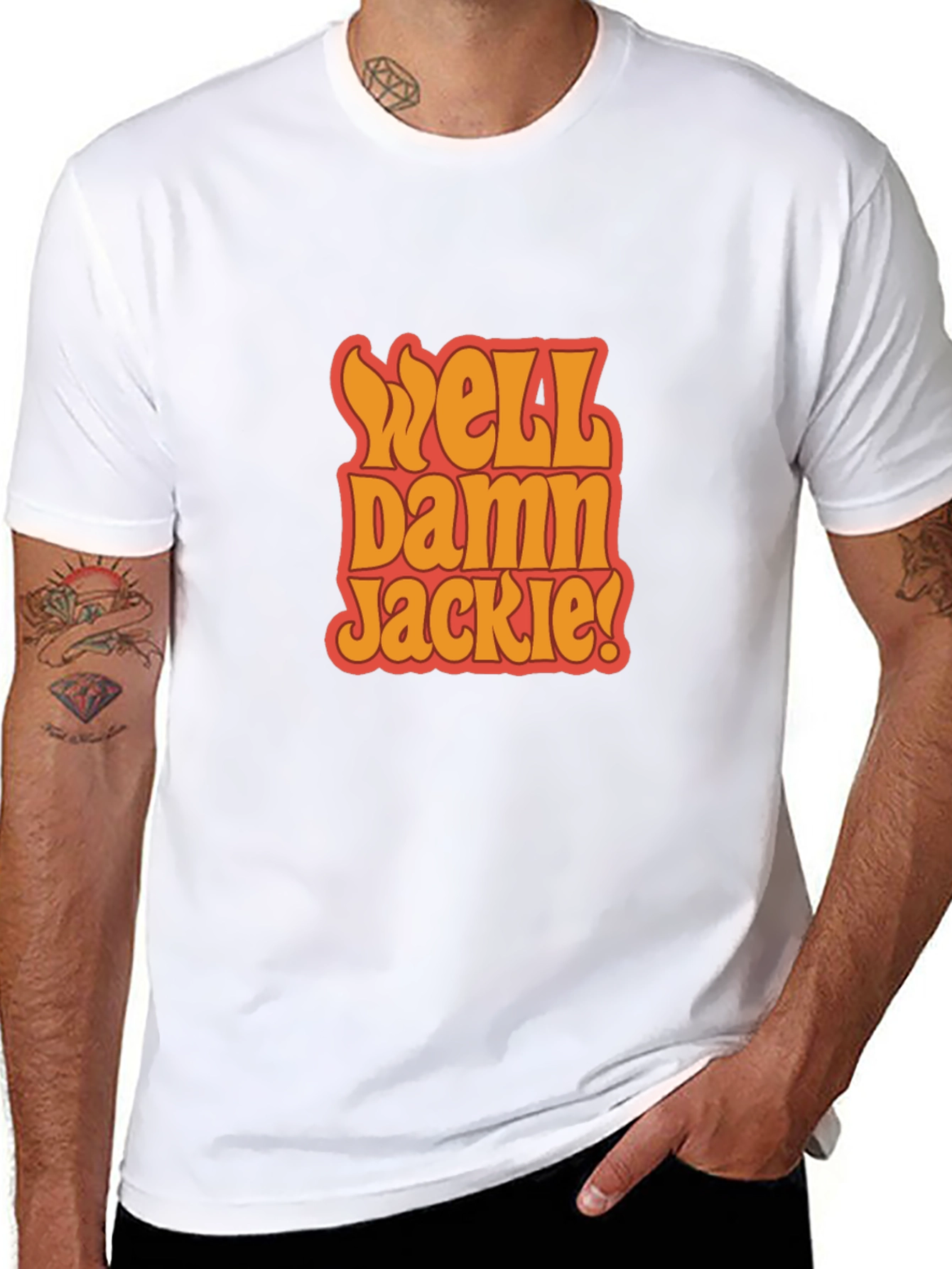 Black Well Damn Jackie! Black Graphic Tee view 8