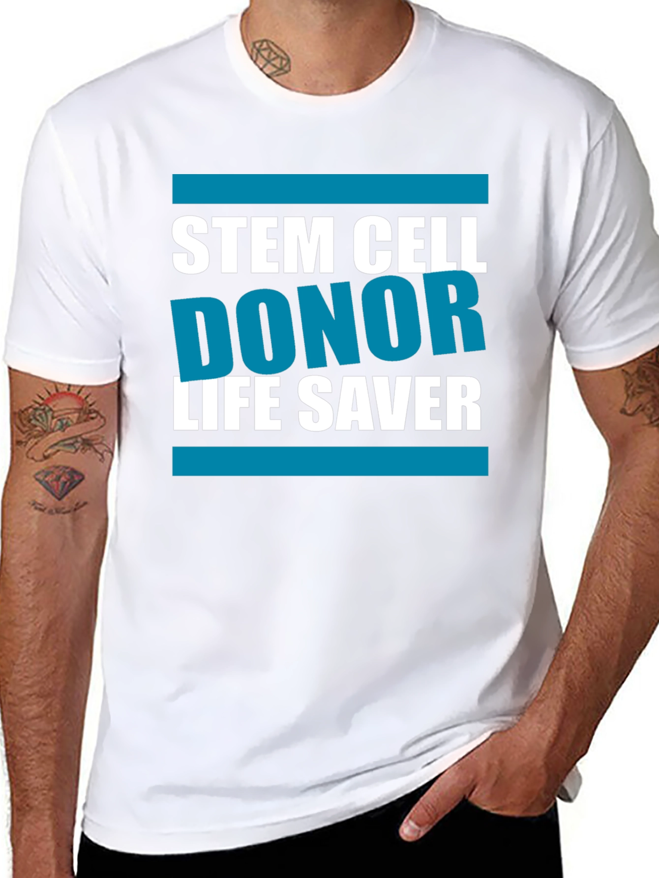 Black Stem Cell Donor Life Saver T-Shirt view 8