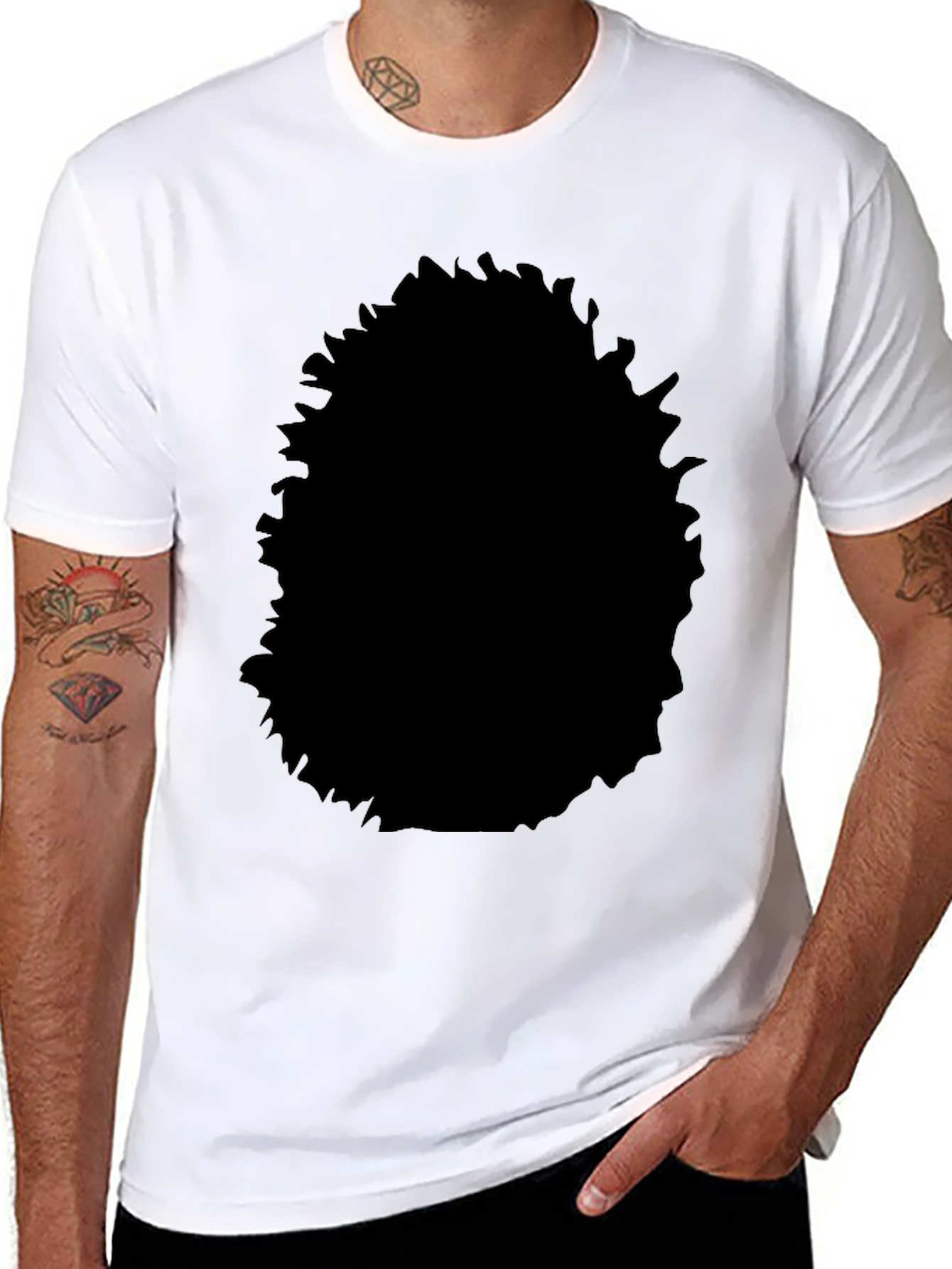 Black Black Cotton Crew Neck T-Shirt - Casual Style view 8