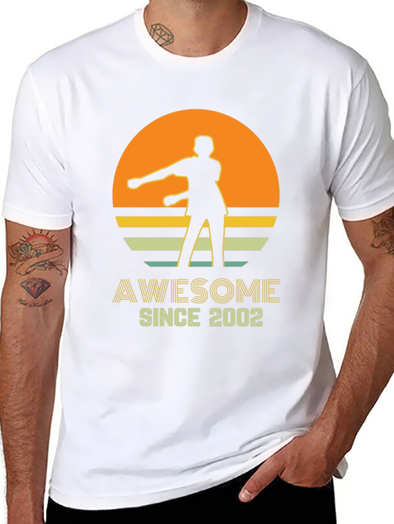 Black Awesome Since 2002 Graphic T-Shirt view 8