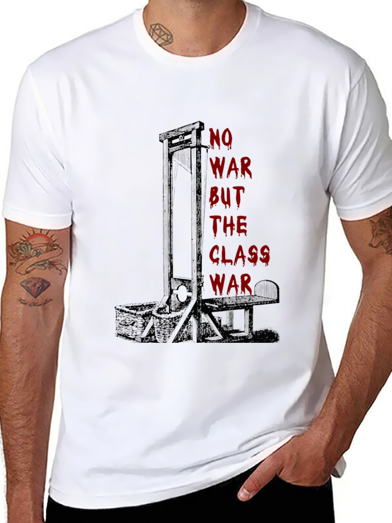 Black No War But Class War Graphic Tee view 8