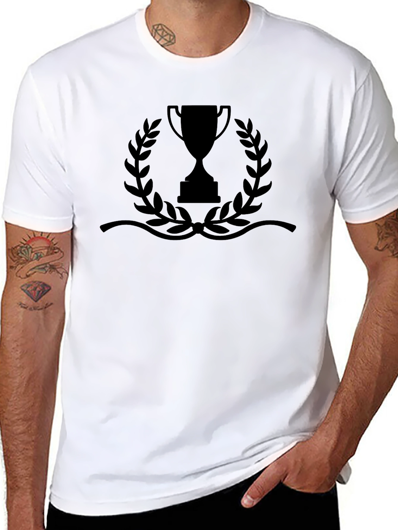 Black Black Trophy Graphic Tee - Winner's Style view 8