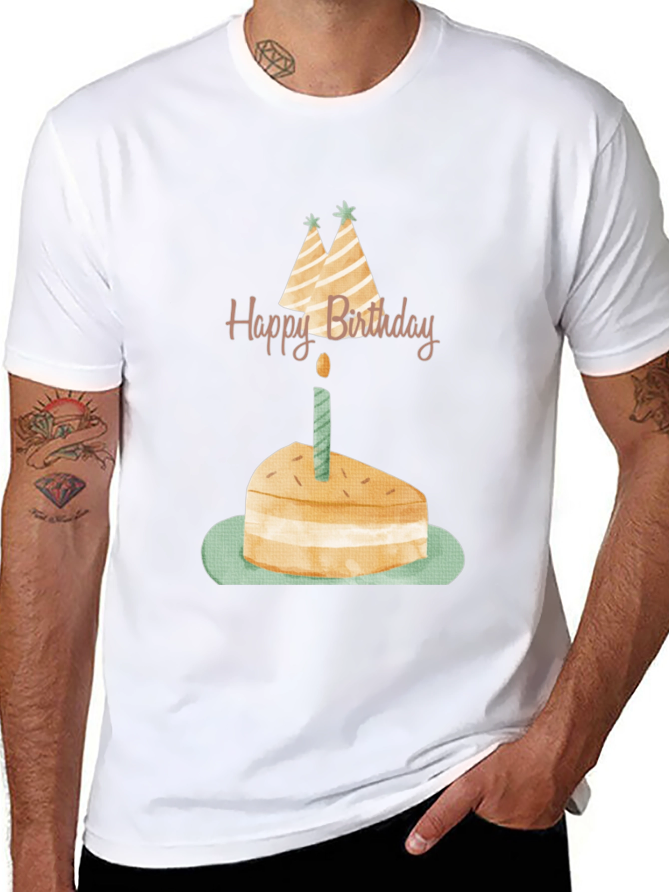 Black Birthday Cake Graphic Tee - Unisex Black T-Shirt view 8