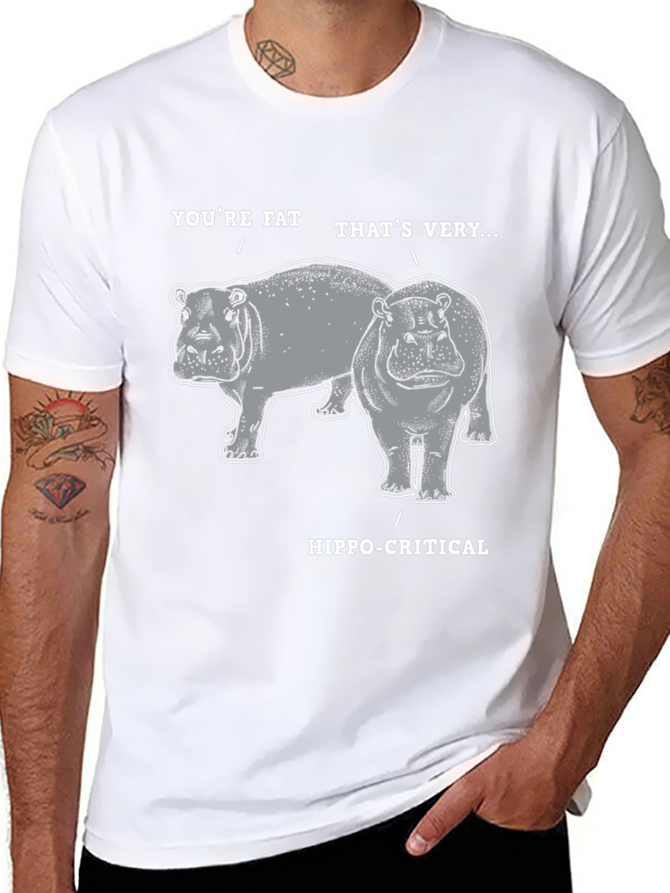 Black Hippo-Critical Graphic Tee view 8