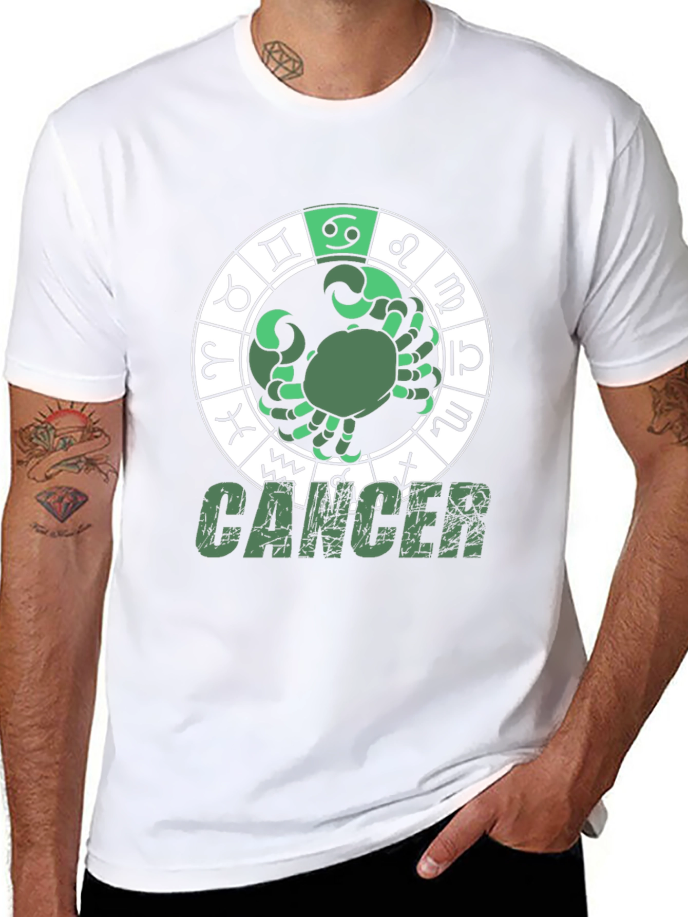 Black Cancer Zodiac Graphic T-Shirt view 8