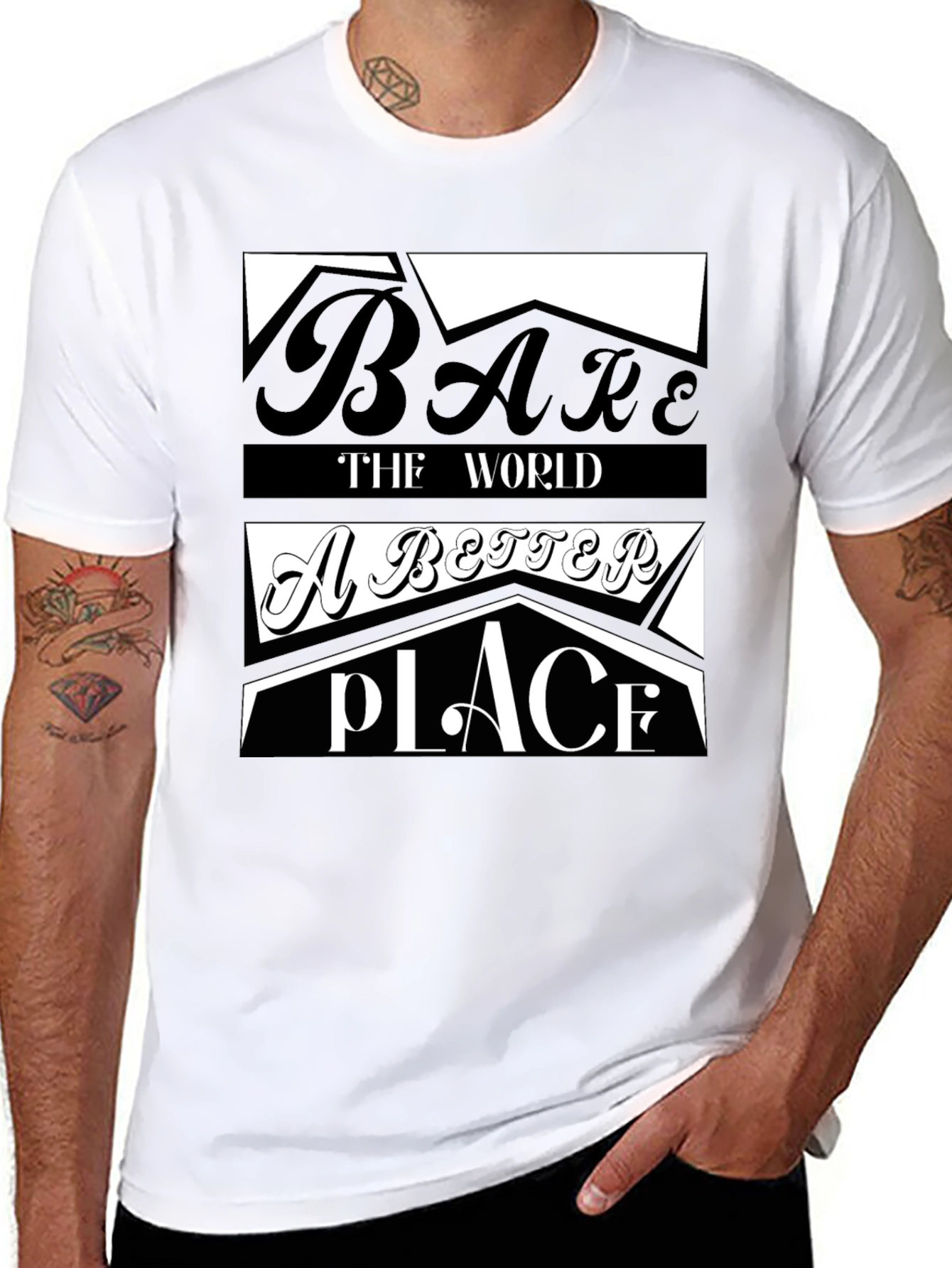 Black Make the World a Better Place Graphic Tee view 8