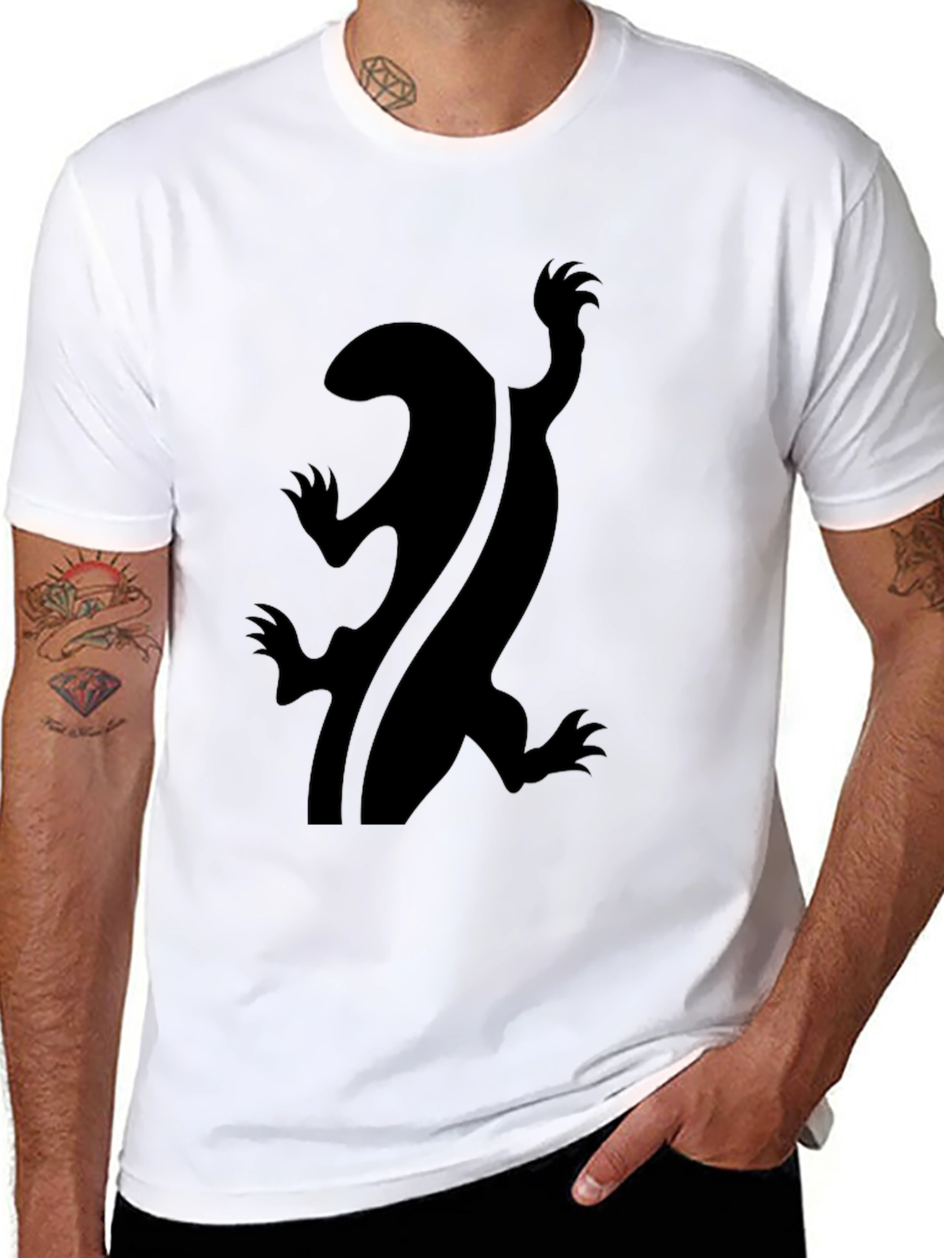 Black Black Lizard Graphic Tee - Unique Design view 8