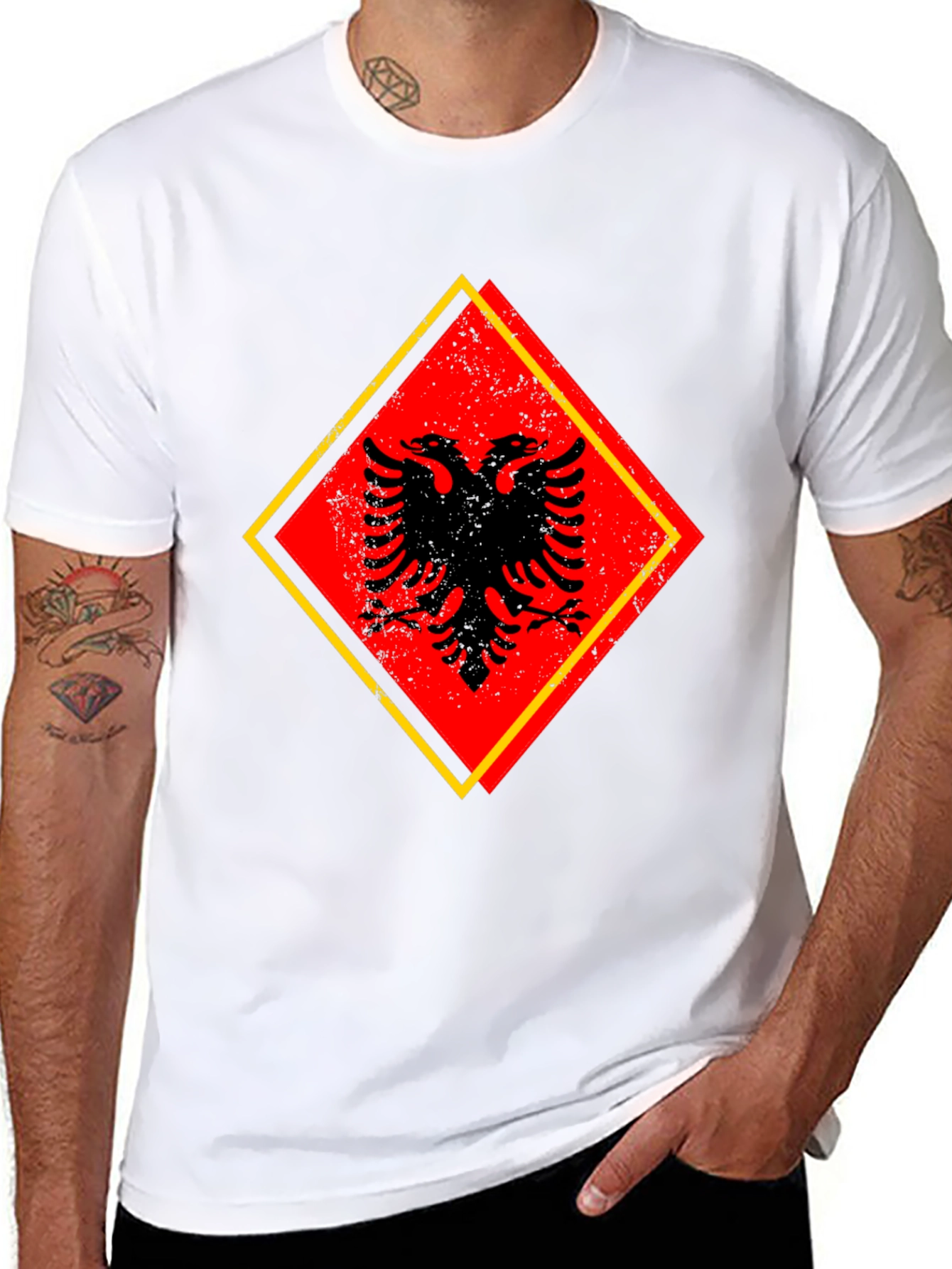 Albanian Eagle Graphic Tee - Black - 8