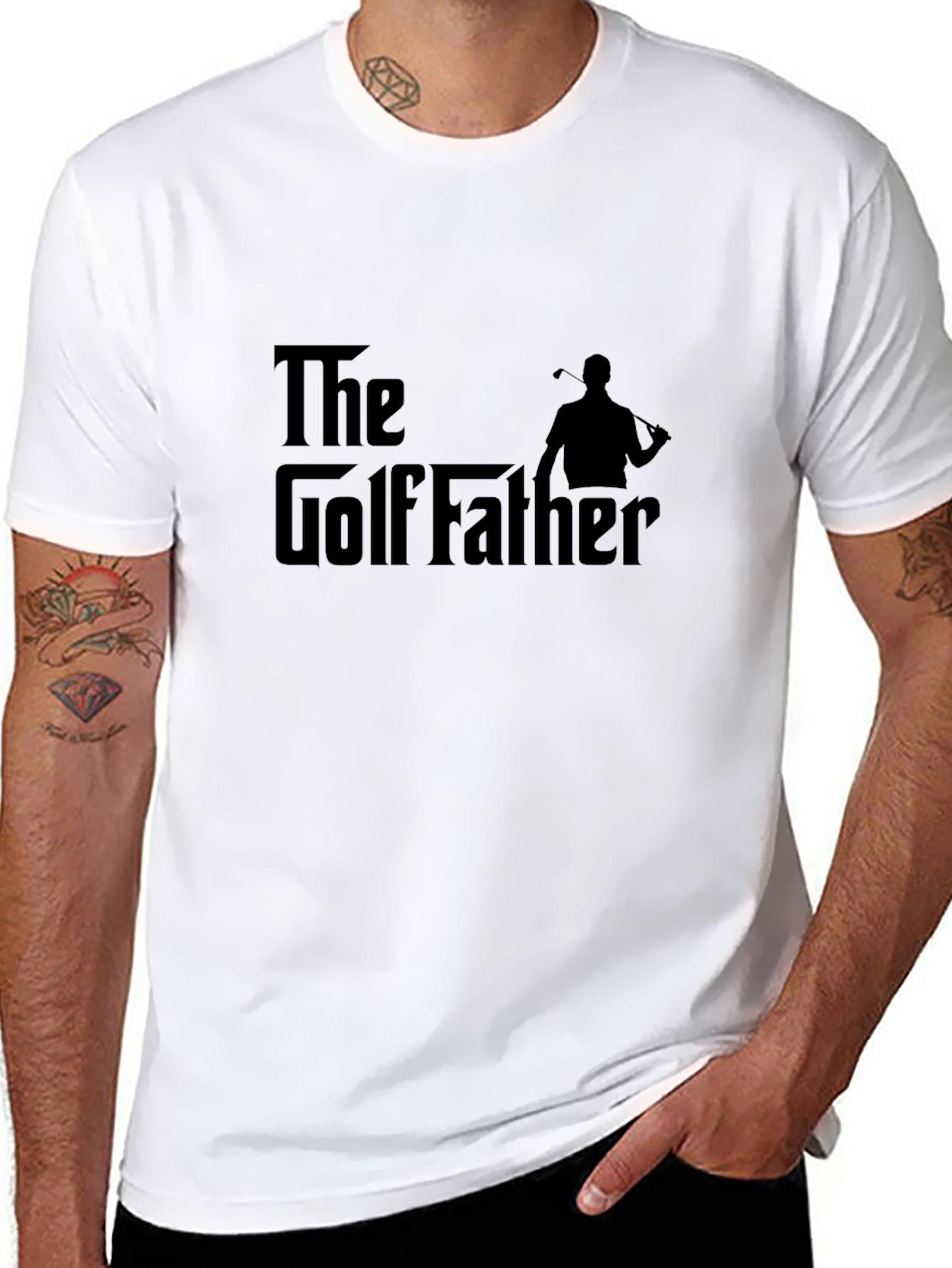 Black The Golf Father T-Shirt - Golf Lover Tee view 8