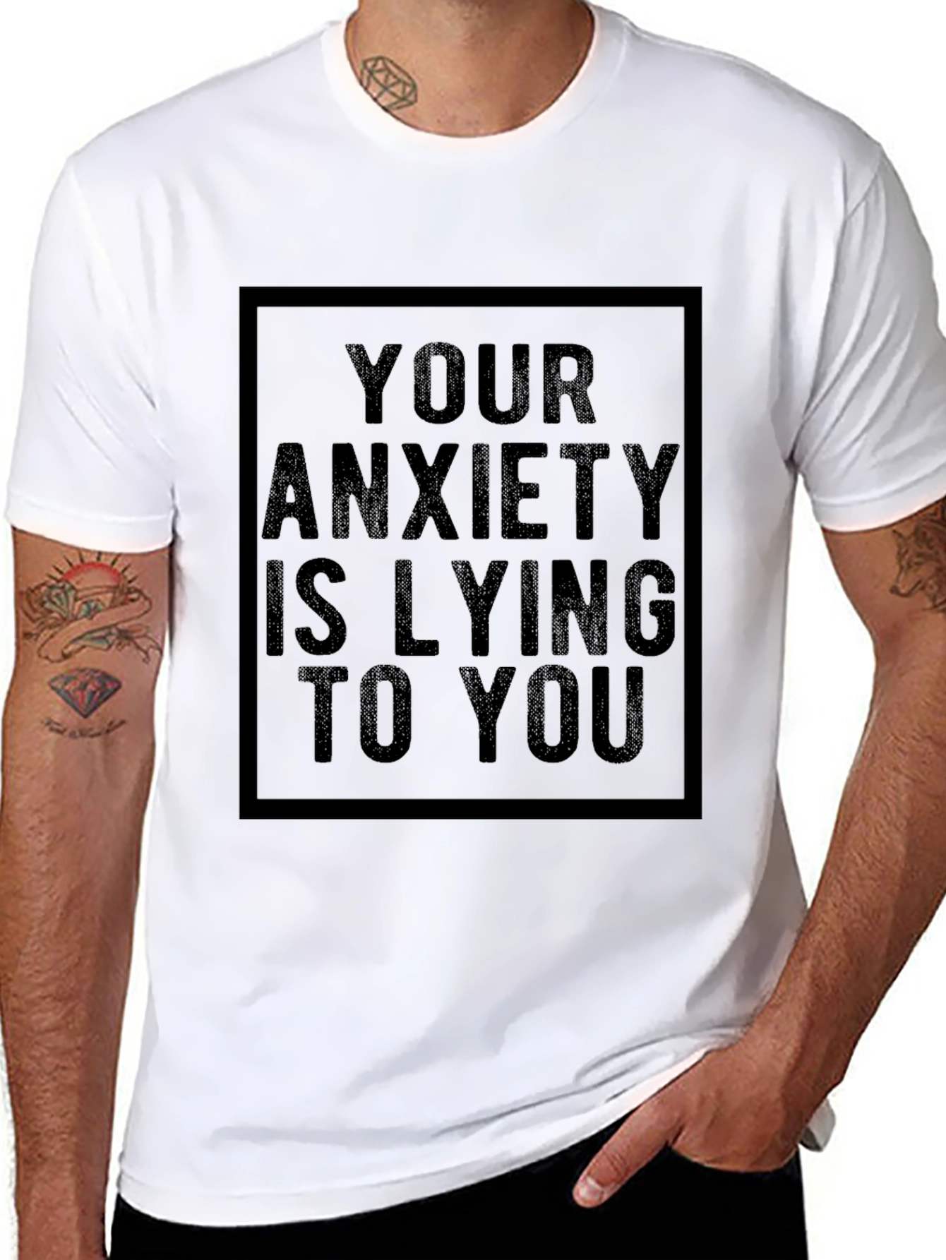 Black Anxiety Relief T-Shirt - Motivational Message view 8