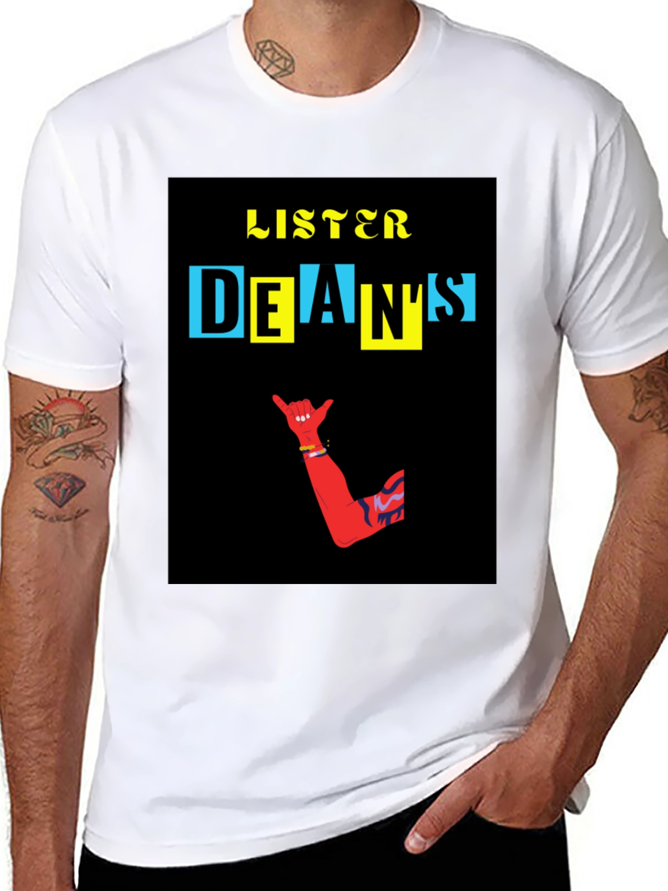 Black Cool Graphic T-Shirt - Listener Dean's Design view 8