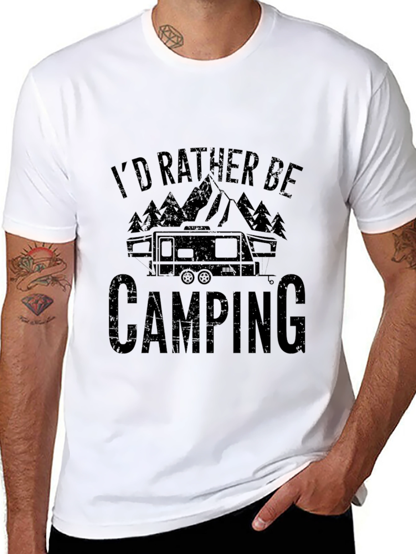 I'd Rather Be Camping Graphic T-Shirt - 8