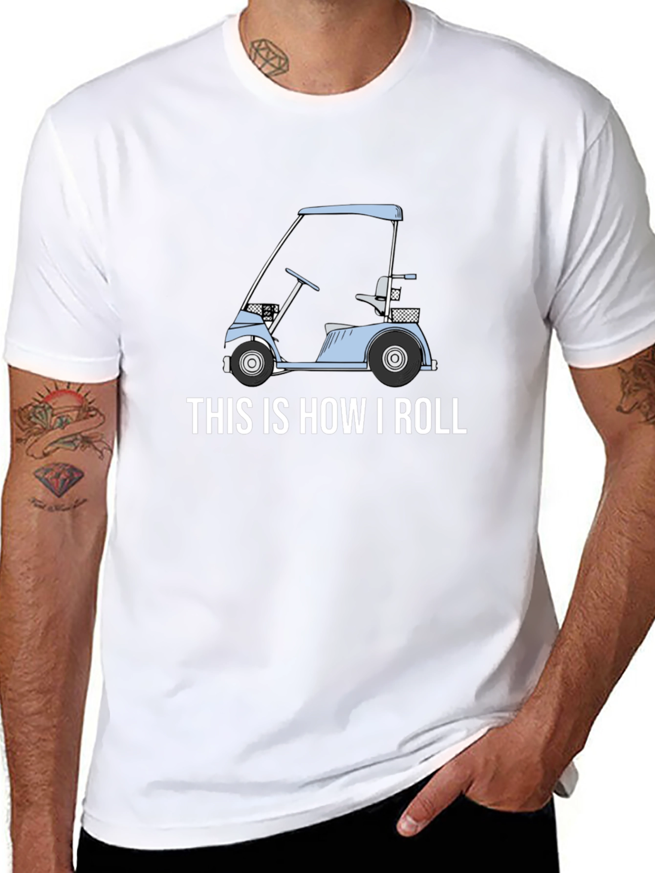 Black This Is How I Roll Golf Cart T-Shirt view 8